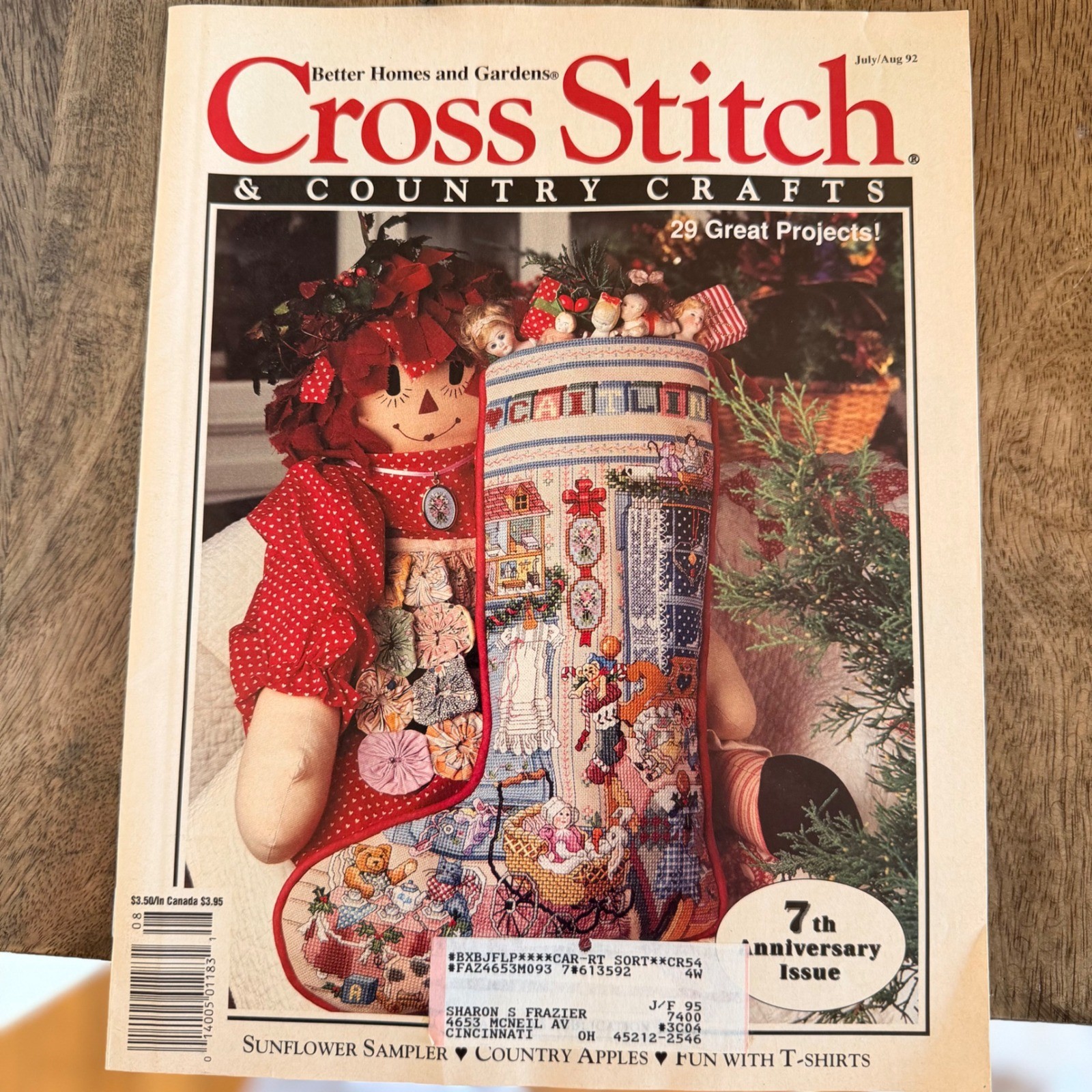 BHG Cross Stitch Magazine Jul/Aug 1992 Sugar & Spice Christmas Stocking 7th Ann