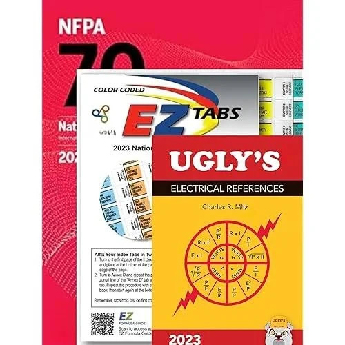 NFPA 70 2023 NEC Code Book Paperback + Ugly&rsquo;s Electrical Ref Spiral +EZ TAB USPS