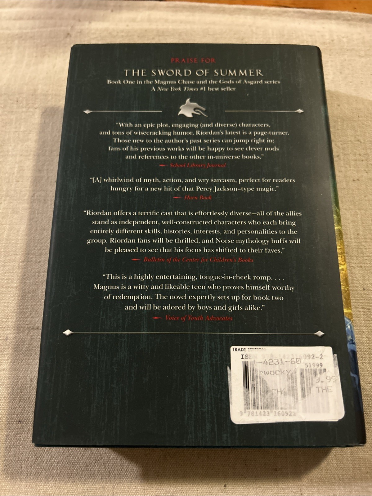 Signed Magnus Chase and the Gods of Asgard, Hammer of Thor, HC DJ Rick Riordan