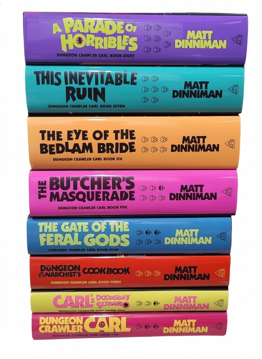 Dungeon Crawler Carl 1–8 By Matt Dinniman Hardcover Book Complete Set