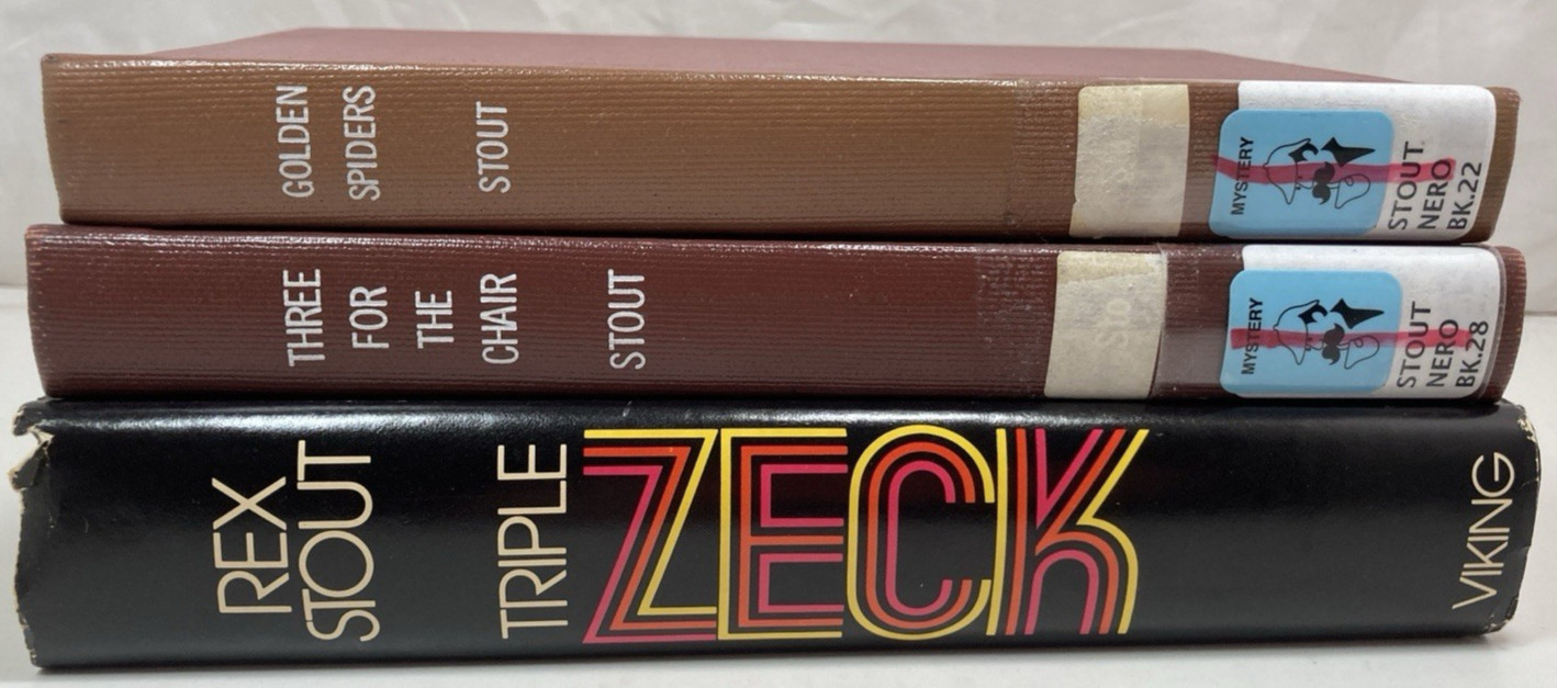 3 Rex Stout Nero Wolfe Ex-Library Hardcover Novel Book Lot 7 Stories Total
