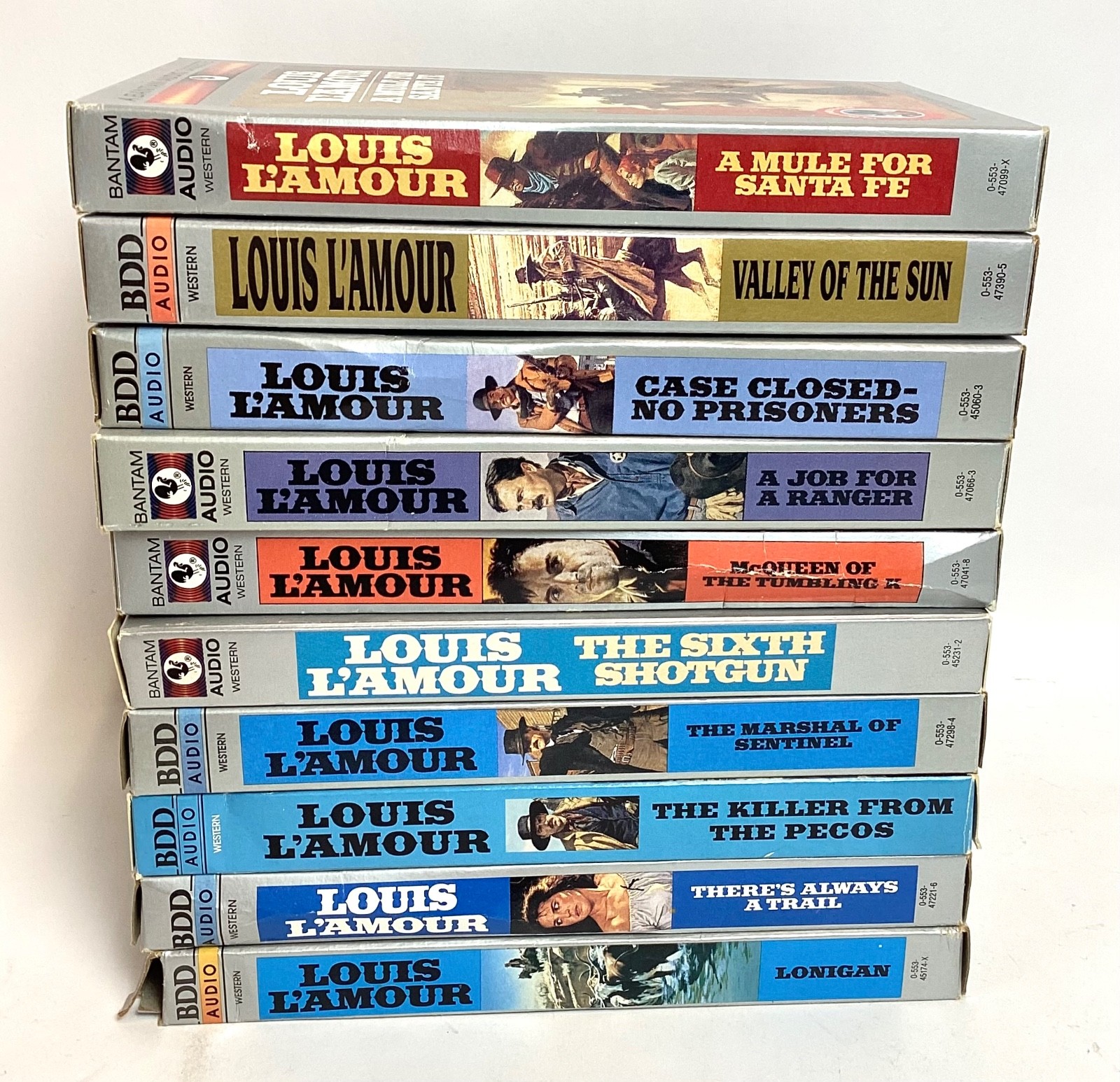 Lot of 10 IN BOX Assorted LOUIS L&rsquo;AMOUR Audio Book Cassette&rsquo;s (2)