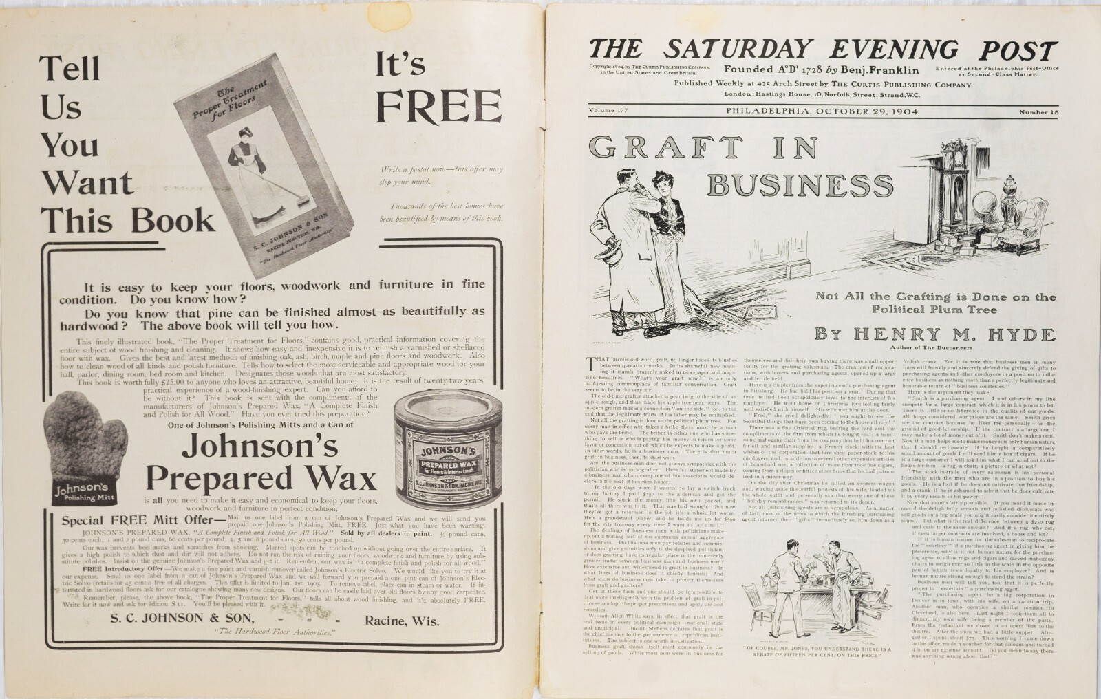 OCT 29 1904 Halloween Pumpkin Spell SATURDAY EVENING POST FULL MAG M599