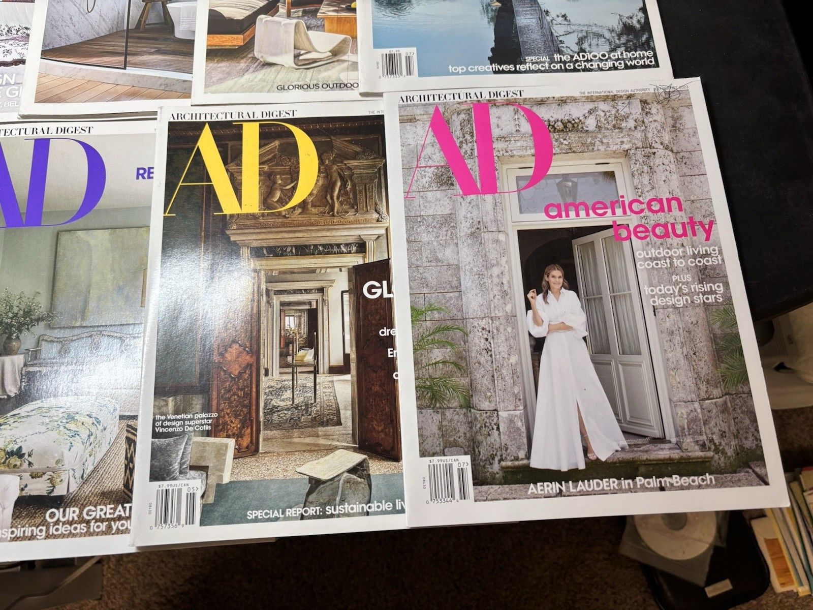 Lot of 9 Architectural Digest Magazines Various Years 2018-2023 Conde Nast