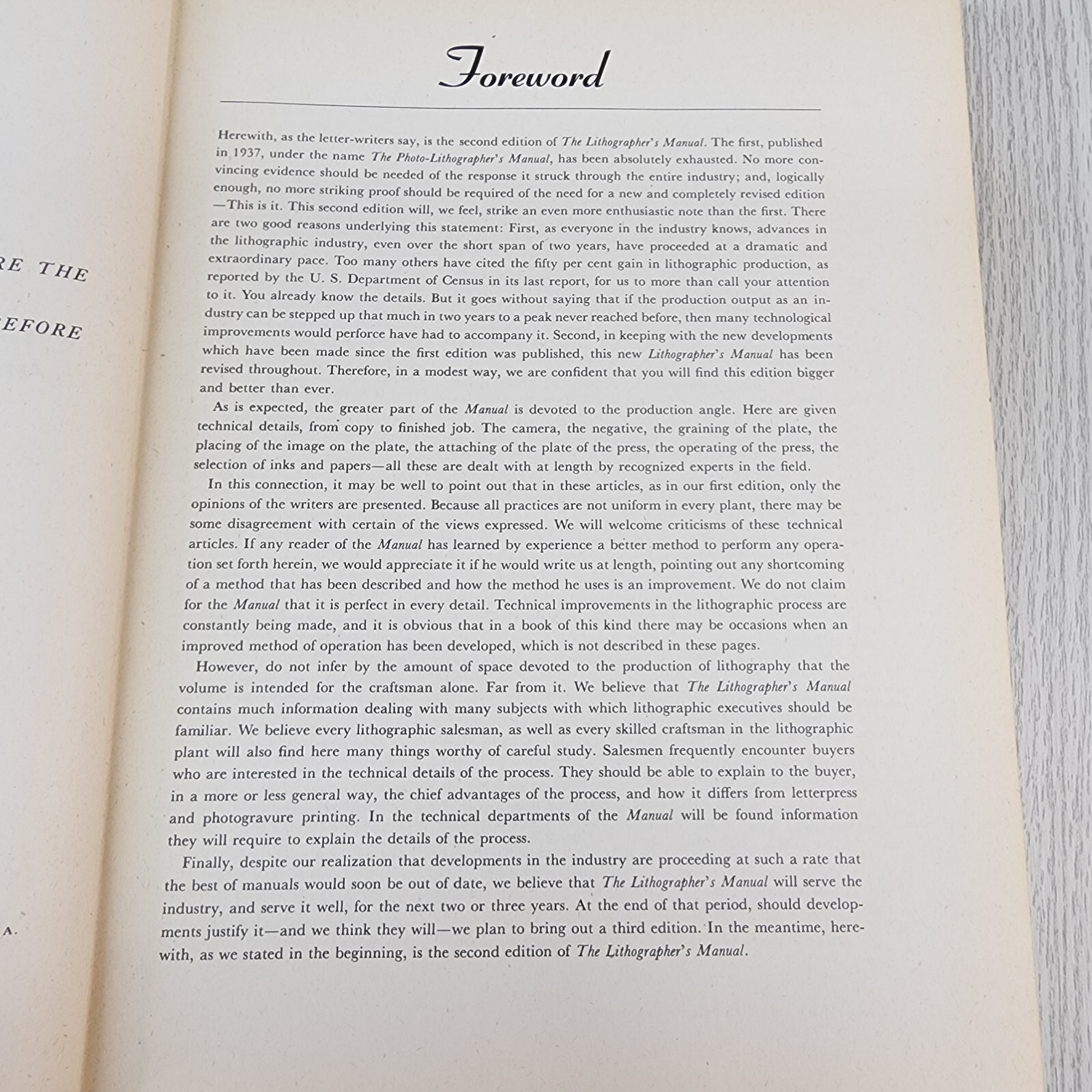 1940 VTG Book The Lithographers Manual W Selling Production Management 1st Ed.