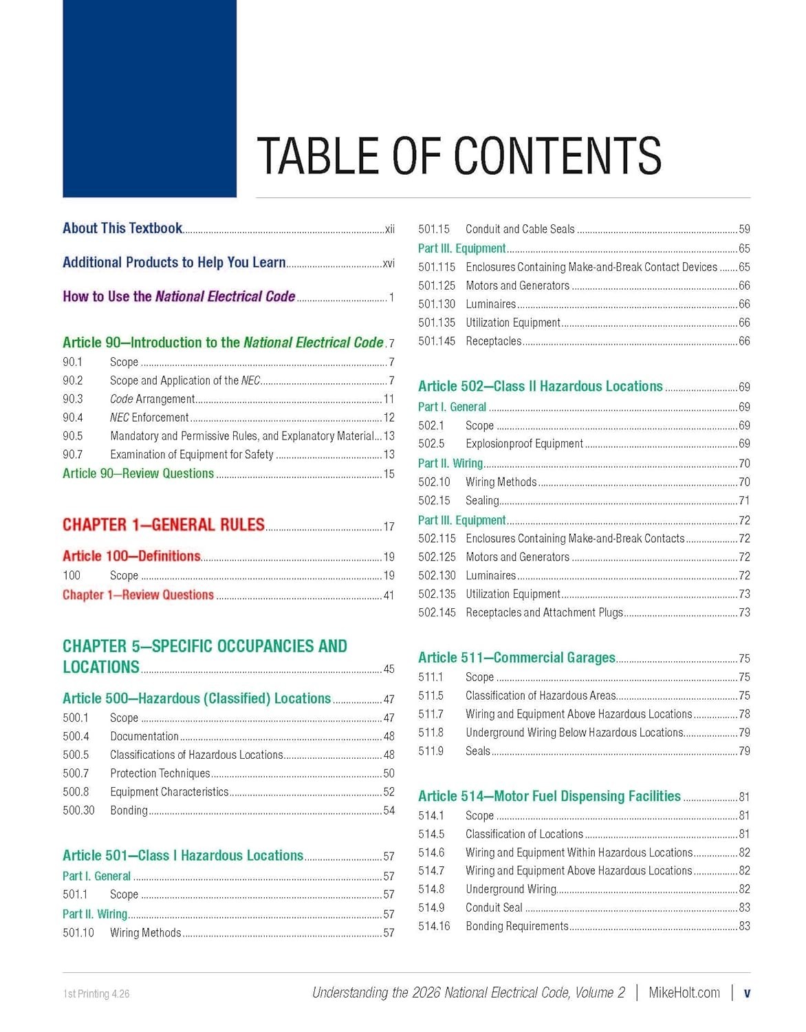 2026 Mike Holt&rsquo;s Understanding the NEC, Volume 1 & 2 Textbook Set Exam Prep.