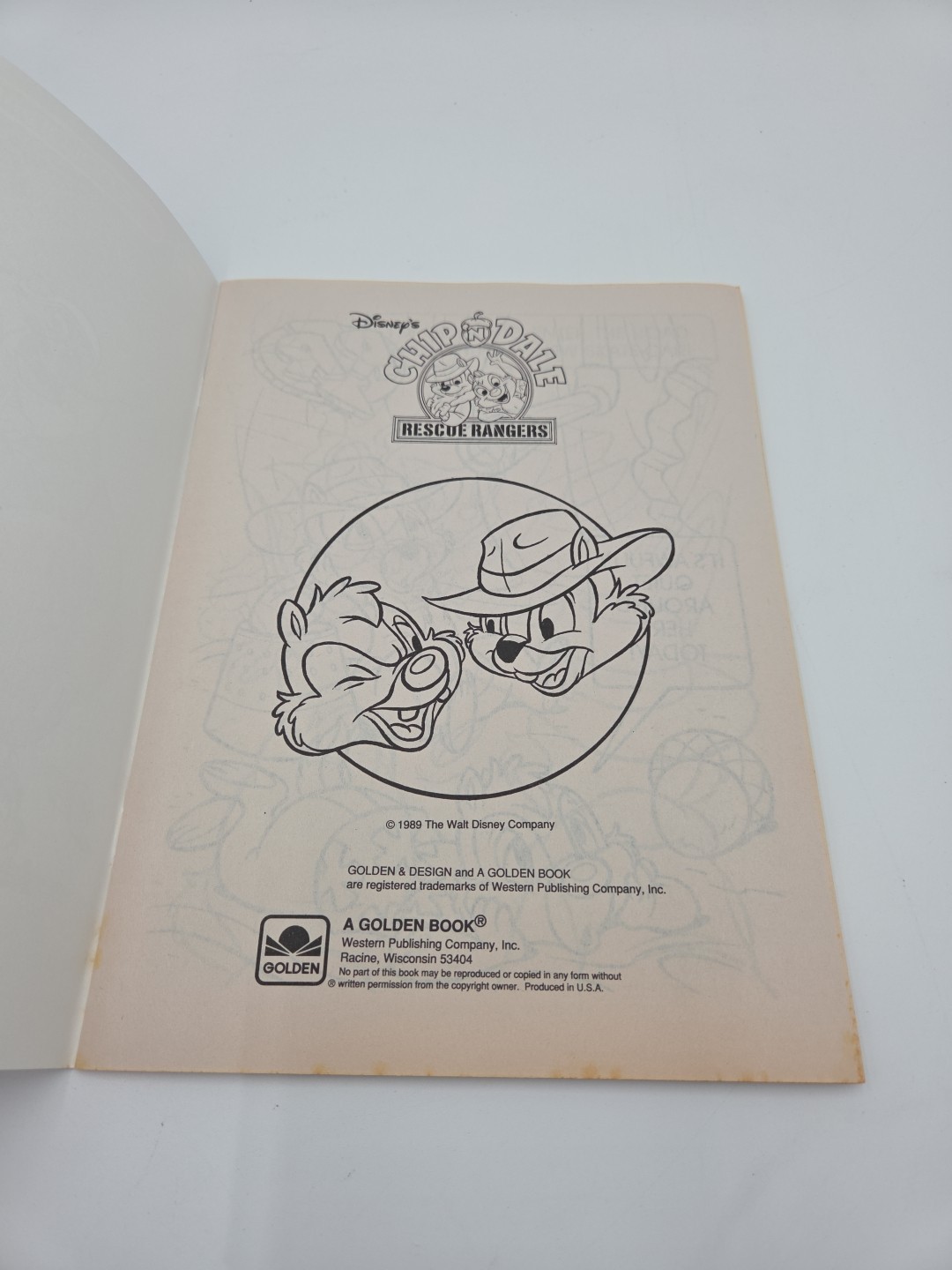 Golden 1989 Color/Activity Book Disney&rsquo;s Chip N Dale Rescue Rangers 4052 – Blank