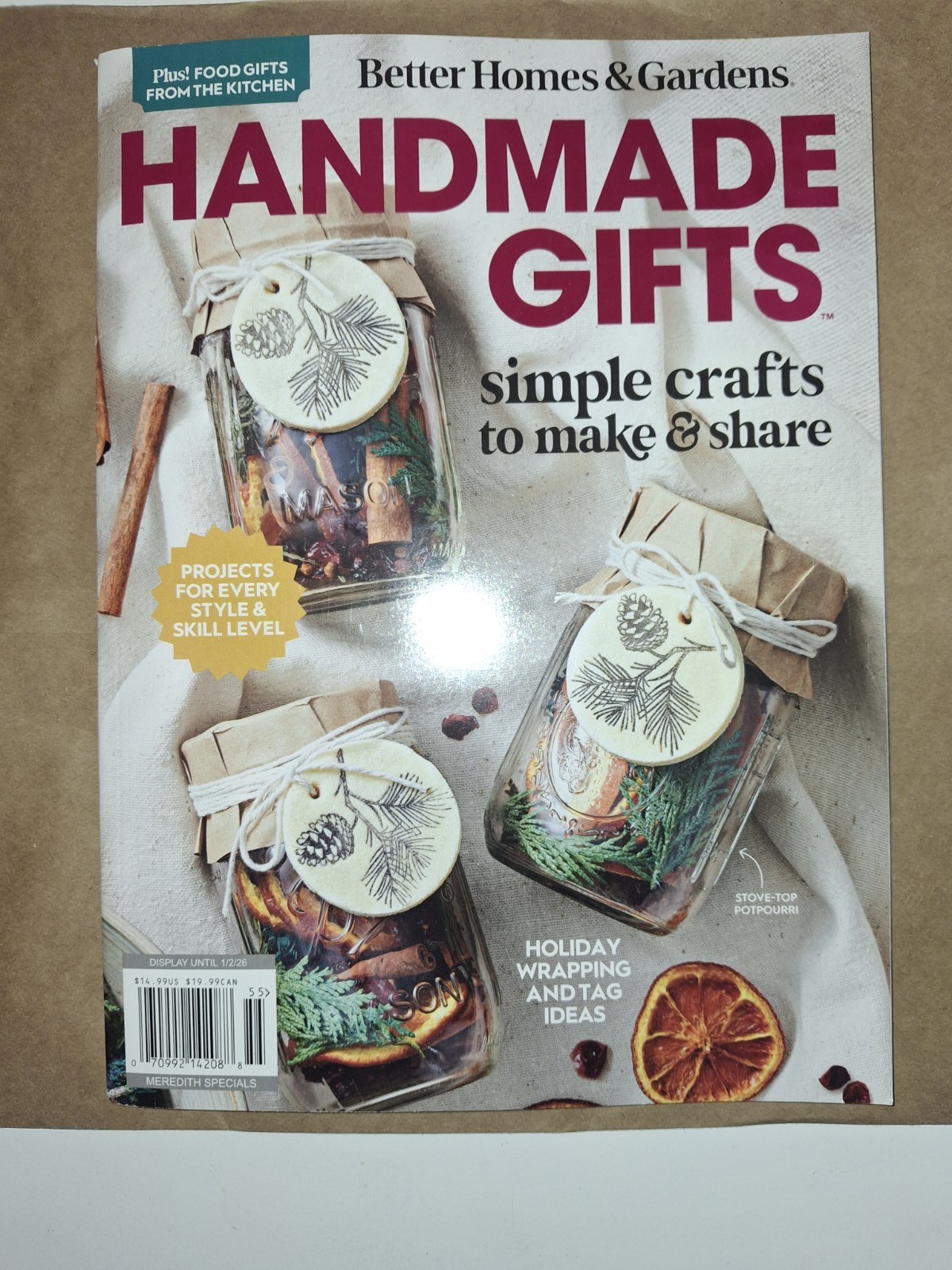 BETTER HOMES & GARDENS magazine: « HANDMADE GIFTS » 2025 +FOOD GIFTS