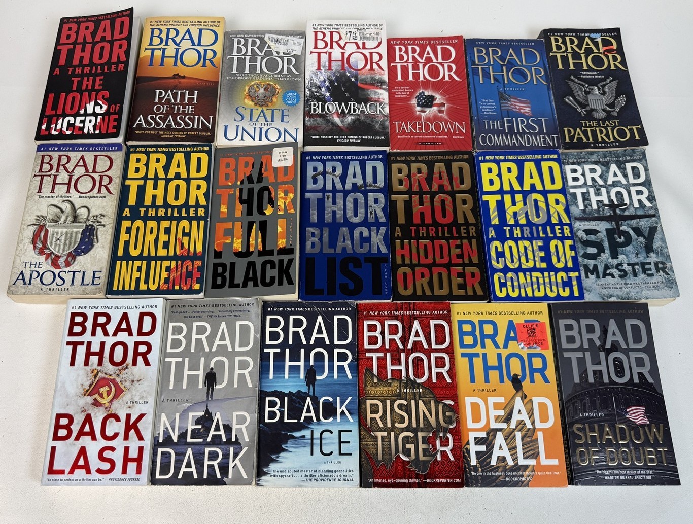 Brad Thor Lot 20 Scot Horvath Apostle Takedown Full Black List Spymaster Backlas