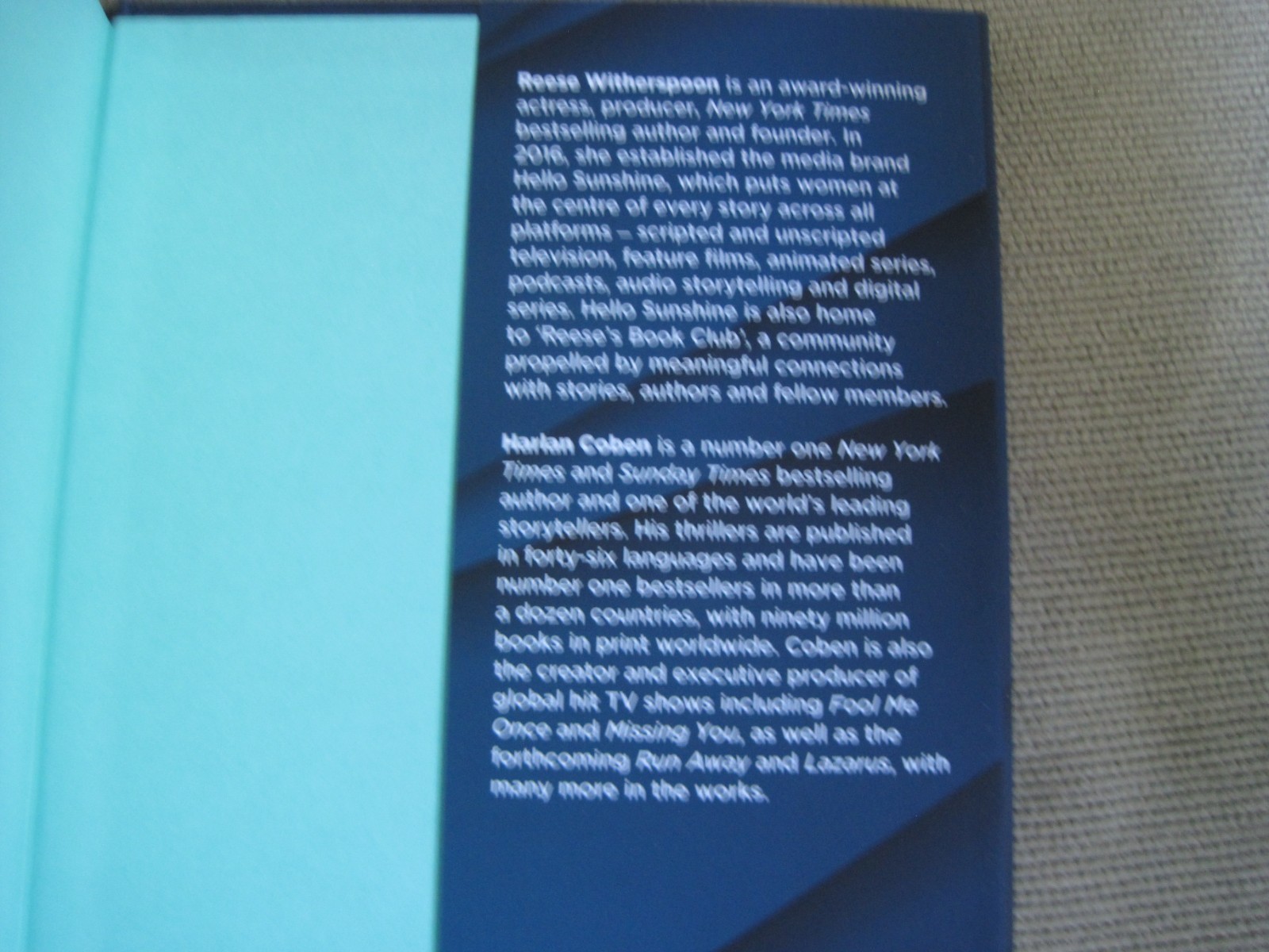 REESE WITHERSPOON HARLAN COBEN SIGNED – GONE BEFORE GOODBYE First UK Edition NEW