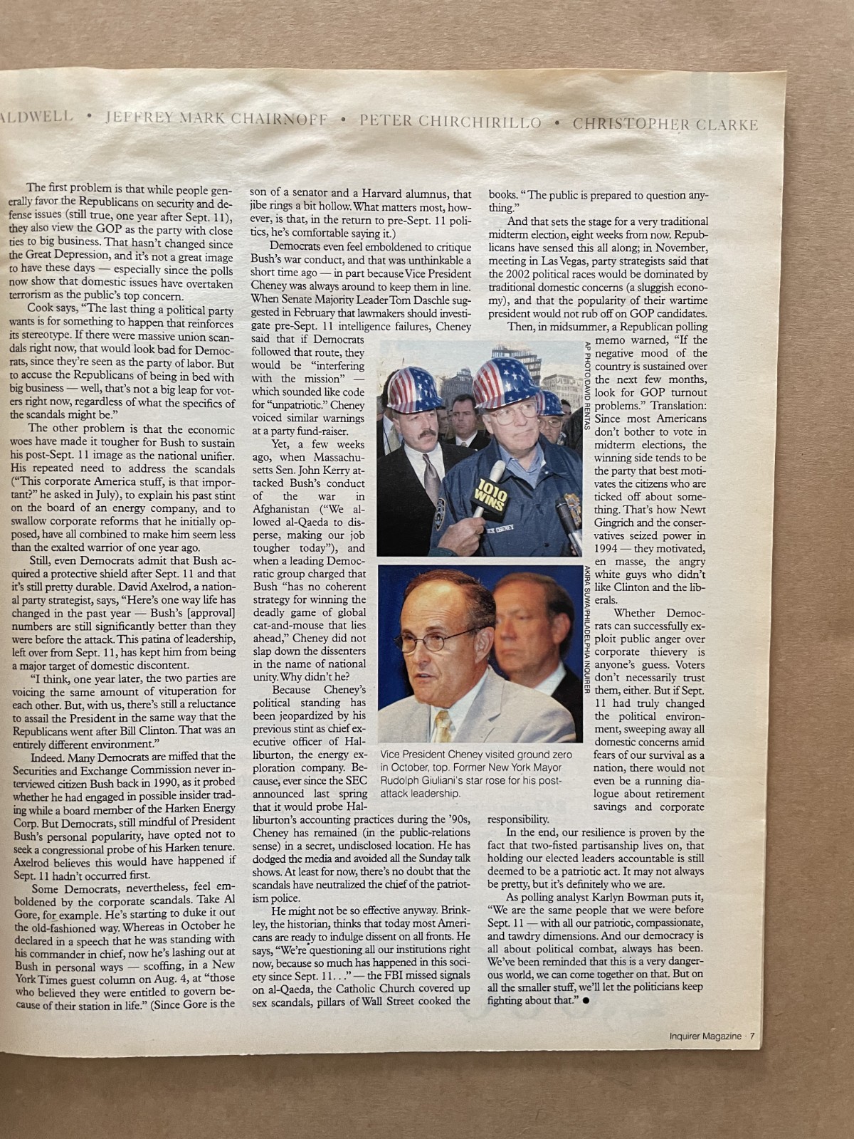 “9.11 One Year Later” 9-11-2001 Philadelphia Inquirer Magazine 47 pages 9/8/2002
