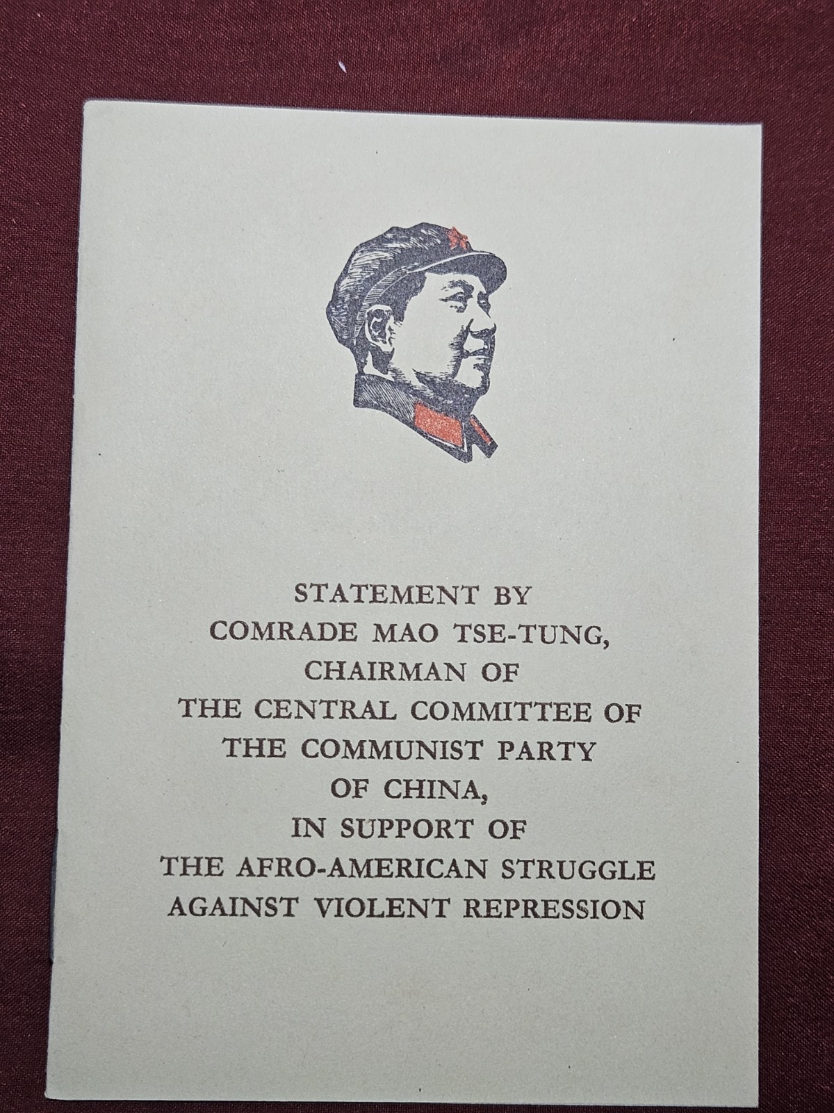 Three (3) Books By MAO TSE-TUNG Printed In 1960s Supporting Civil Rights In USA