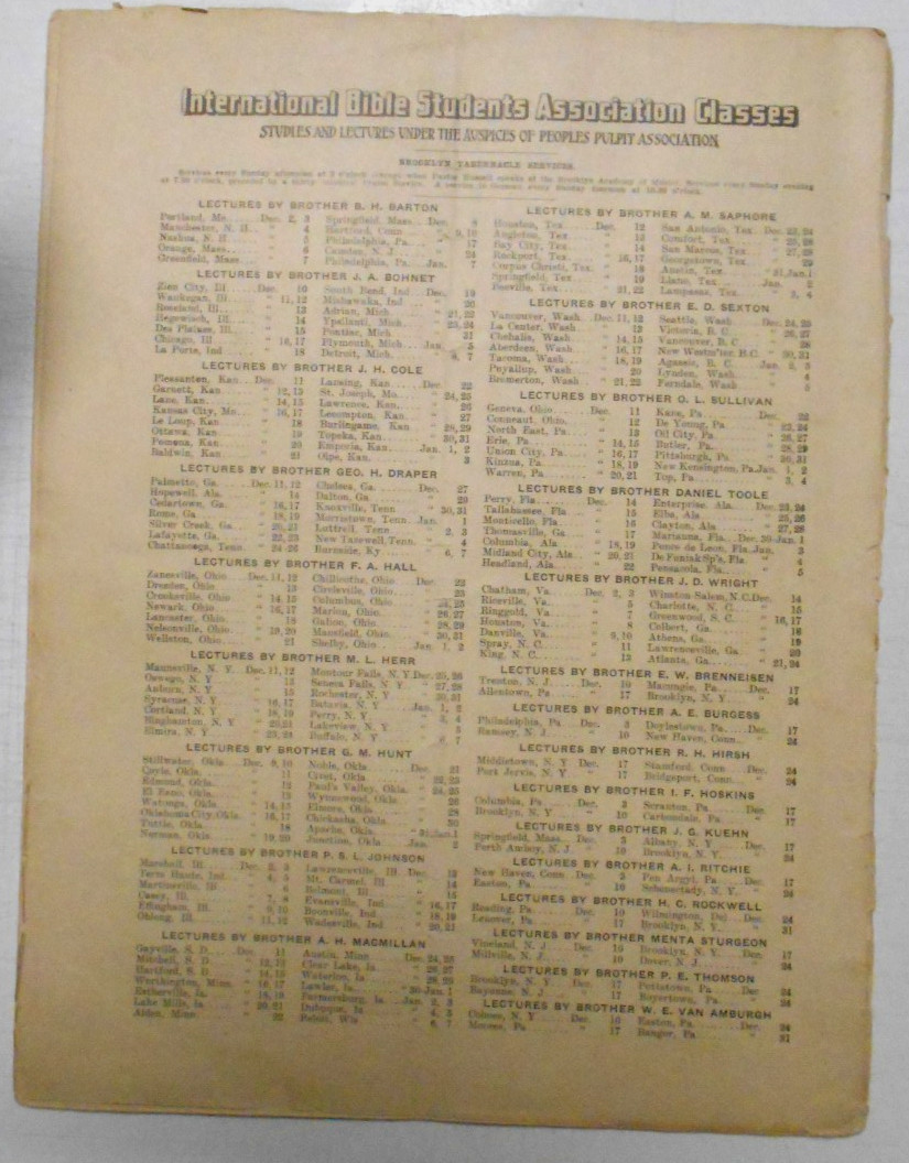 WATCHTOWER Volume XXXII Number 23 Pages 433 to 448 DECEMBER 1, 1911