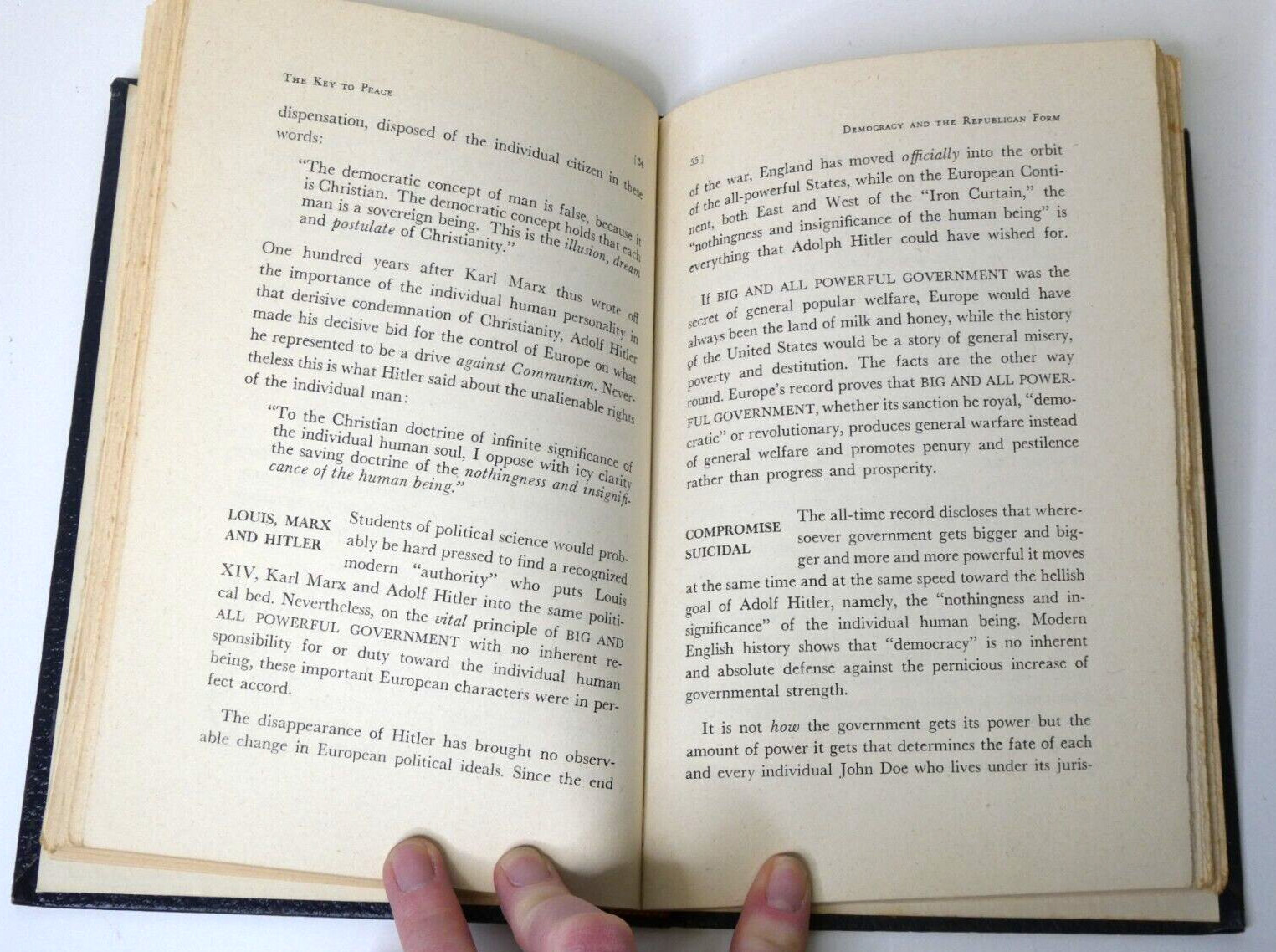 The Key to Peace by Clarence Manion (1951, HC) VTG Heritage Foundation Book