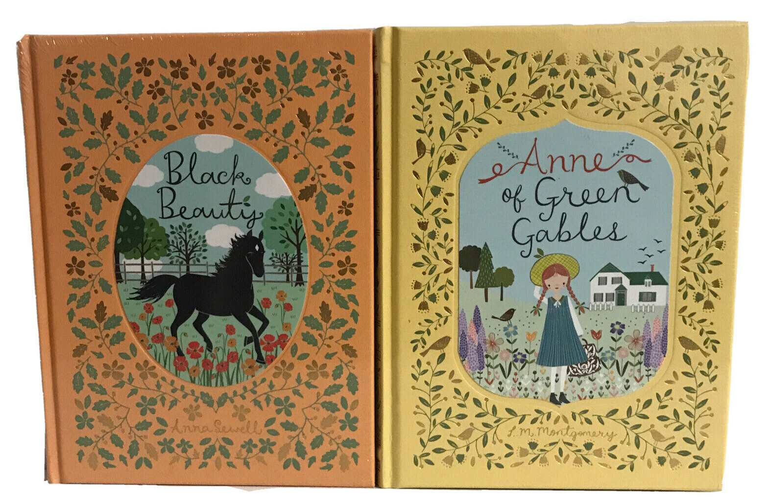 ❤️ SET of 2 BLACK BEAUTY and ANNE of GREEN GABLES Leather Bound Classics NEW
