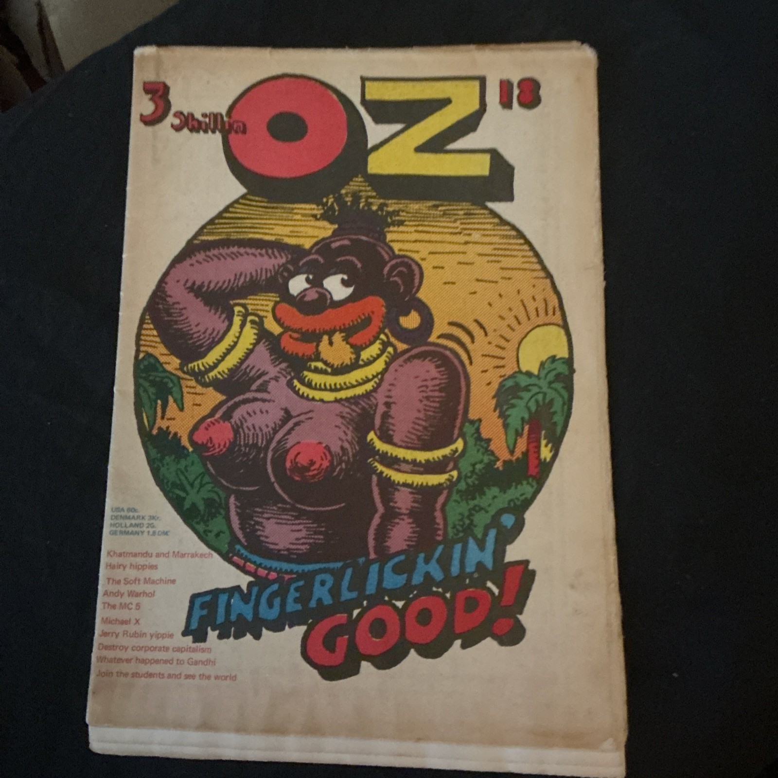 OZ MAGAZINE NUMBER #18 FEBRUARY 1969 ROBERT CRUMB FINGERLICKIN GOOD COVER ART