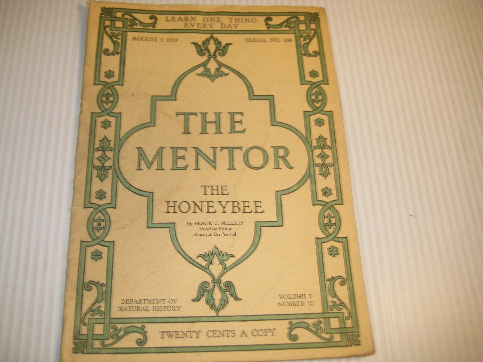 The Mentor, The Honeybee, August 1, 1919, Serial No. 184 (Department of Natu…