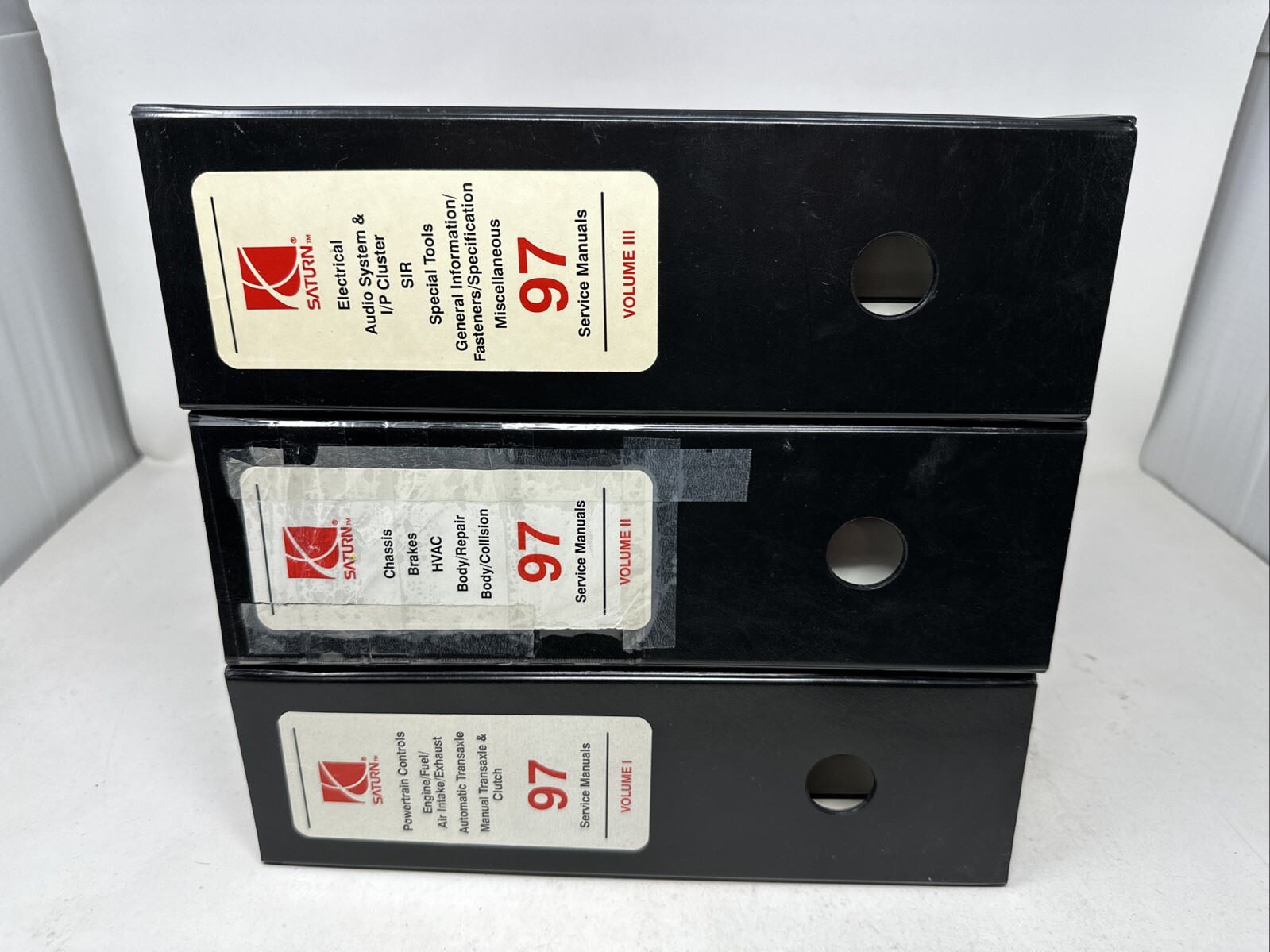 Saturn 1997 Service Manuals Volumes 1-3 (3 Binder Set, MISSIING 2 MANUALS, READ!