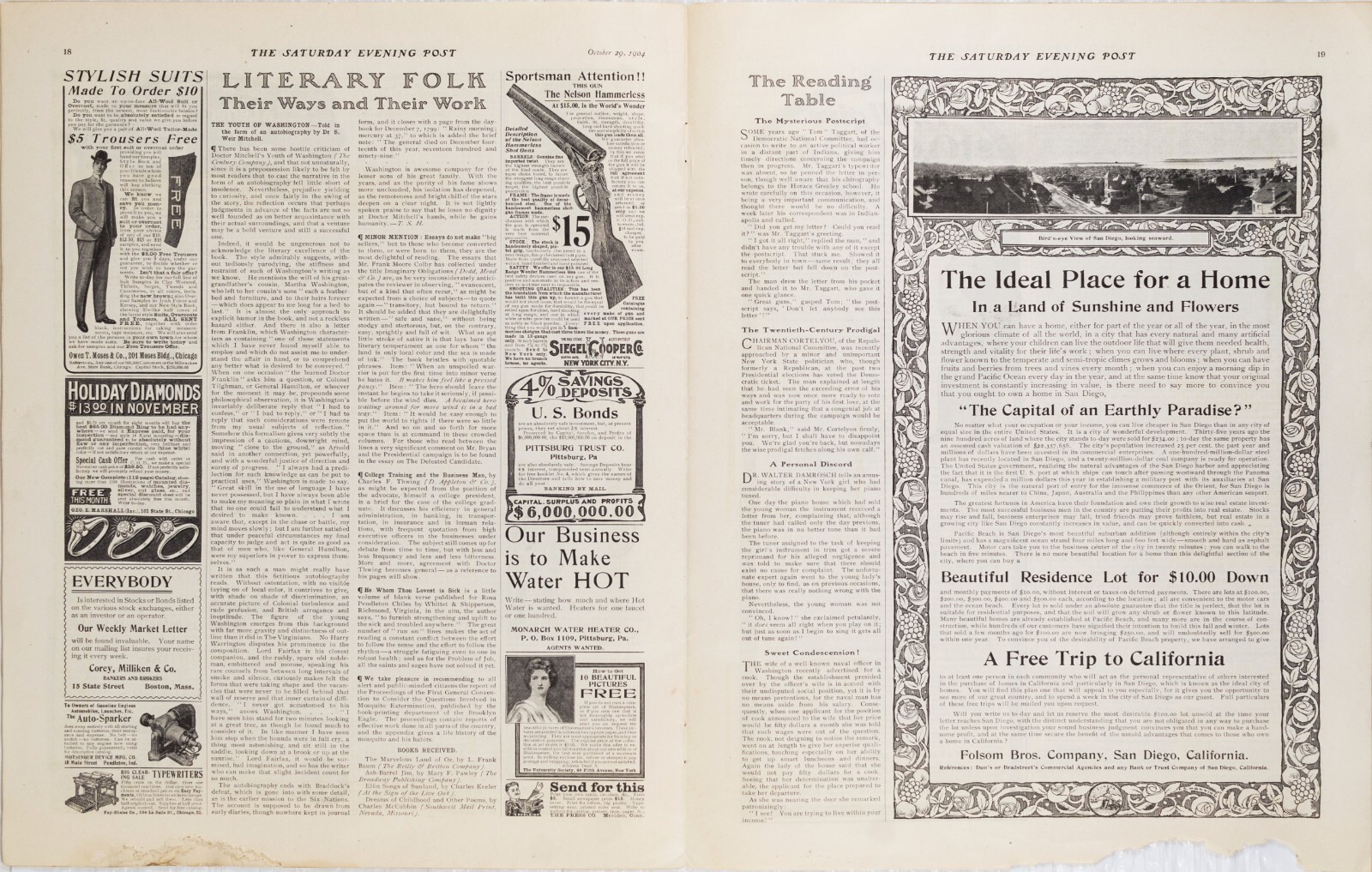 OCT 29 1904 Halloween Pumpkin Spell SATURDAY EVENING POST FULL MAG M599