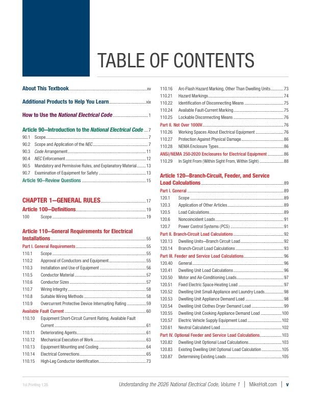 2026 Mike Holt&rsquo;s Understanding the NEC, Volume 1 & 2 Textbook Set Exam Prep.