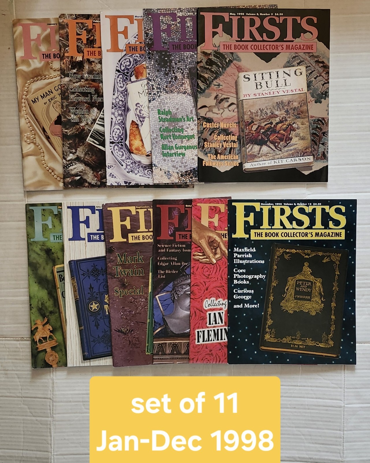 Firsts The Book Collector&rsquo;s Magazine Jan-Dec 1998 Complete Set Of 11 Vintage