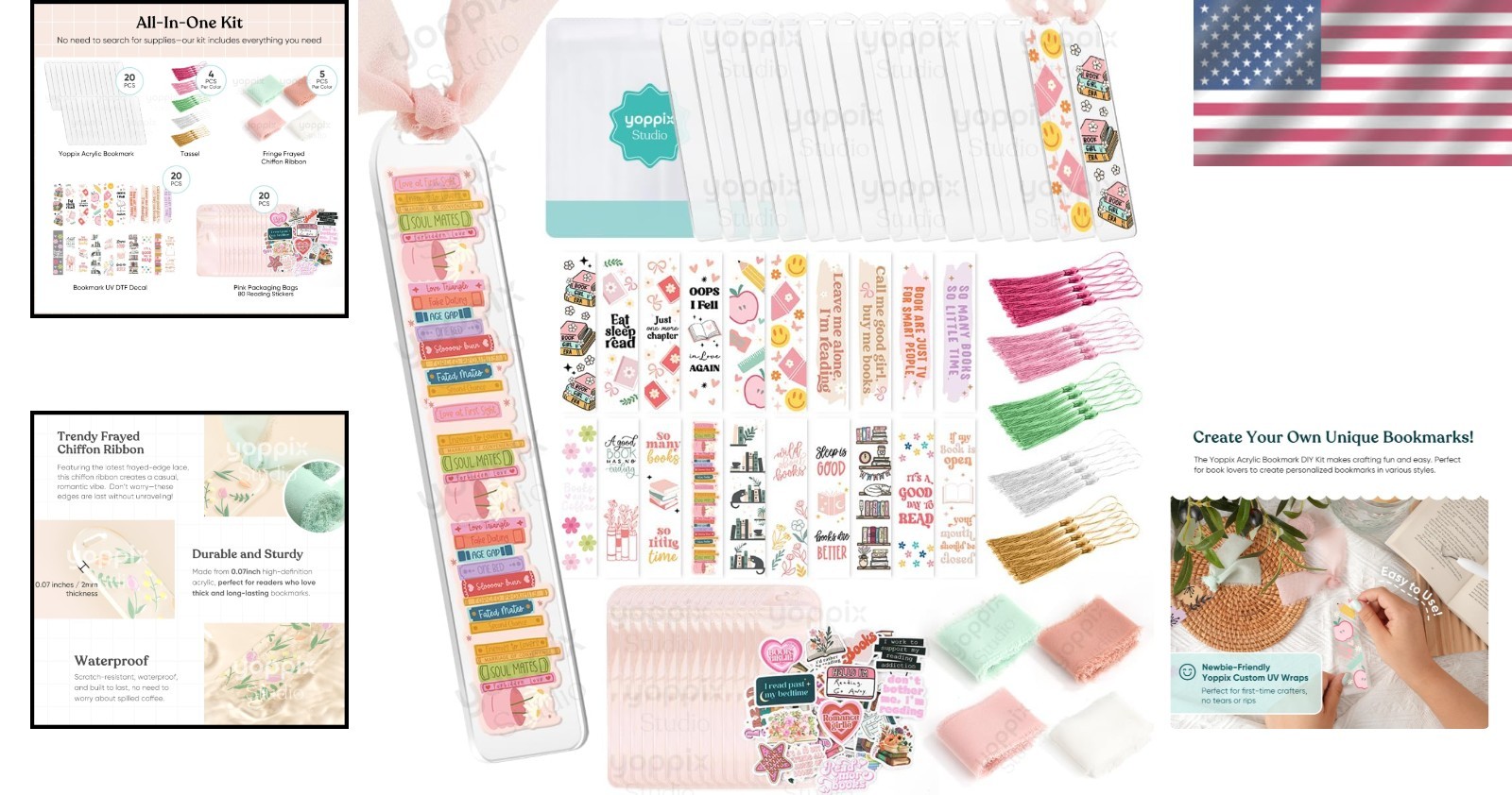 180 Pcs Acrylic Bookmark Blanks Kit – DIY Crafts Gift