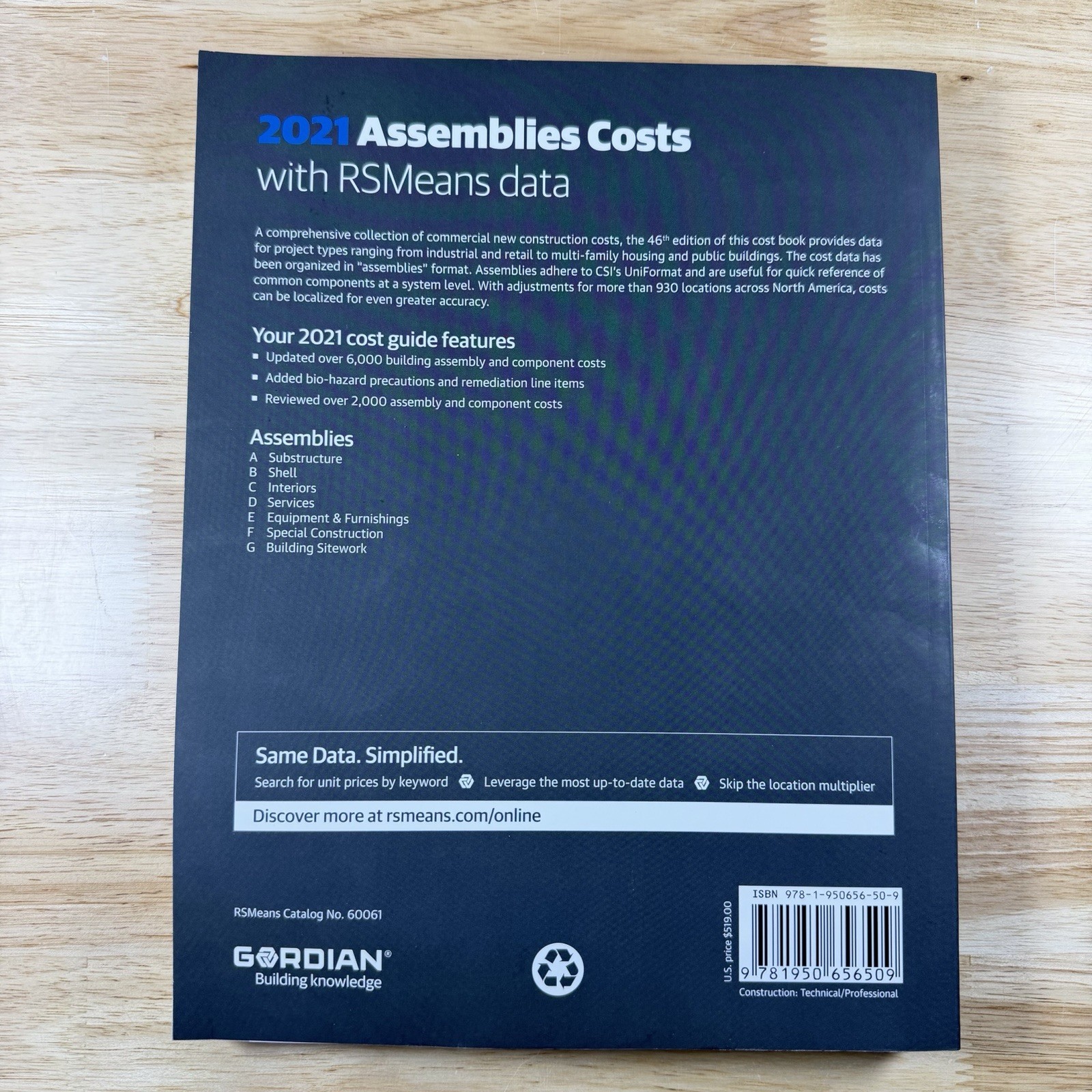 2021 Assemblies Costs with Rsmeans Data By Gordian
