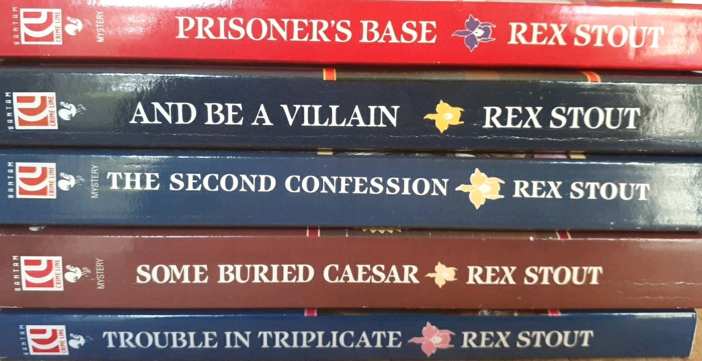 Lot of 5 Rex Stout Paperback Books A Nero Wolfe Mystery Series TRADE PAPERBACKS