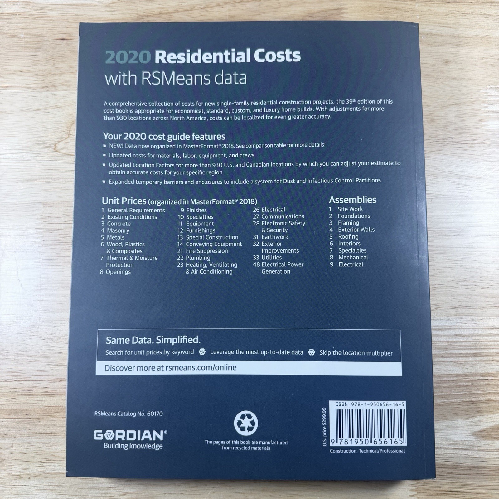 Residential Costs With RSMeans Data 2020 by Gordian Group Inc.