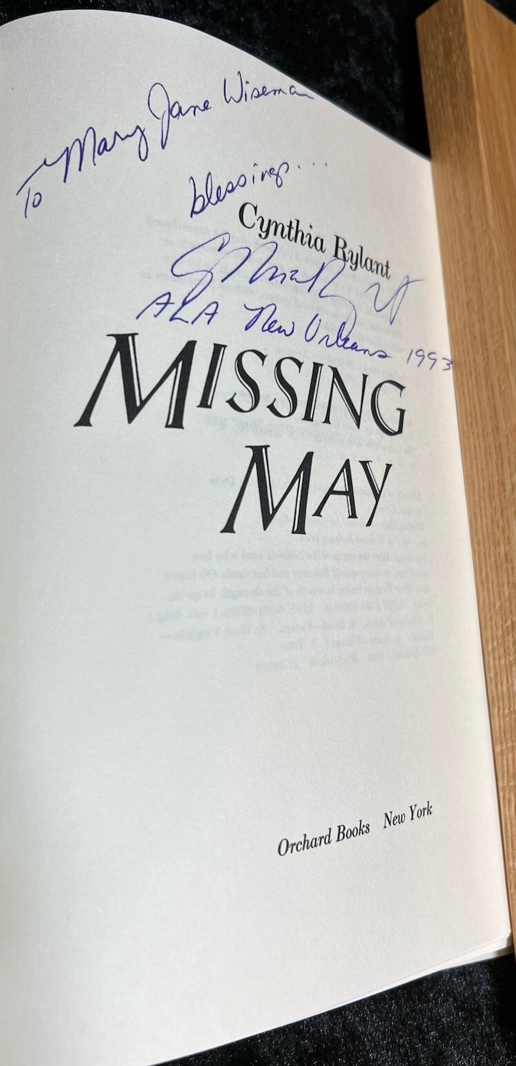 SIGNED CYNTHIA RYLANT – “Missing May”, 1993 Newberry Award Winner, 1st ed.
