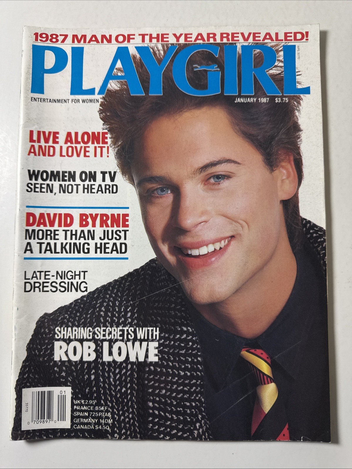 PLAYGIRL magazine January 1987-Rob Lowe Jim Brown Steve Yeager Dan Ford nude men