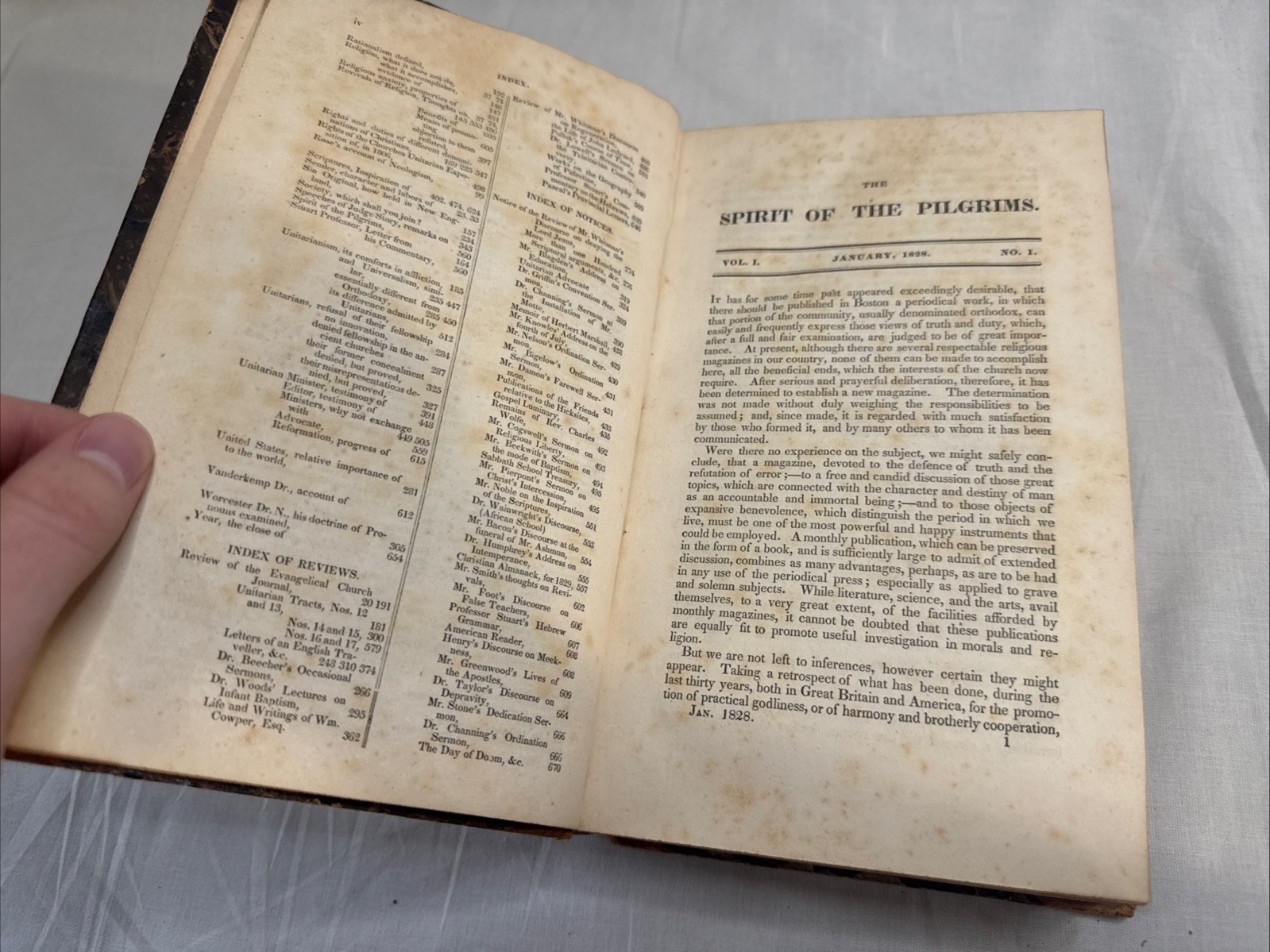 Spirit Of The Pilgrims 1828 Bound Religious Magazine Unitarianism Boston Rare