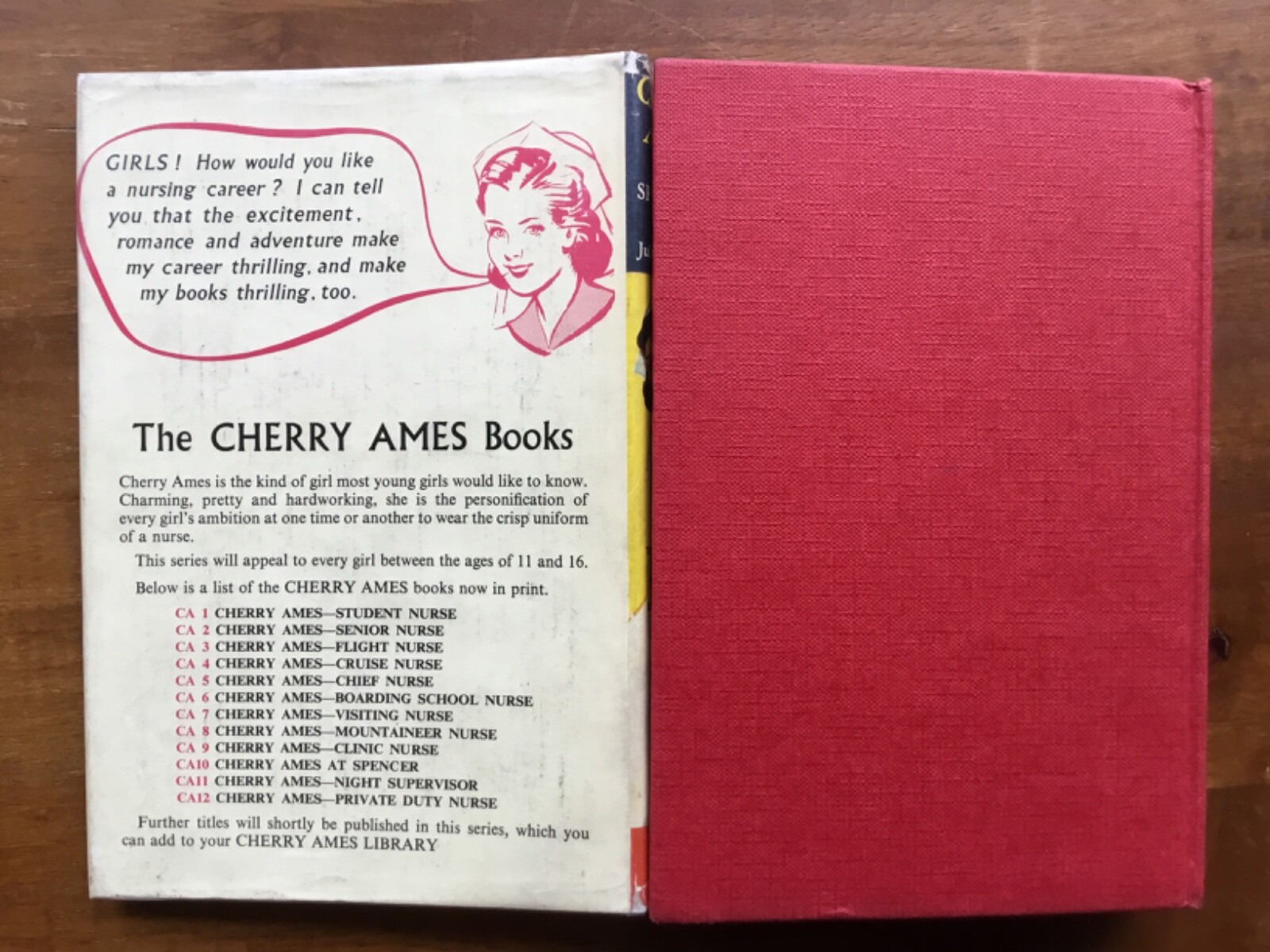 VG 1958 HC in DJ United Kingdom ED Cherry Ames #10 At Spencer Nurse Julie Tatham