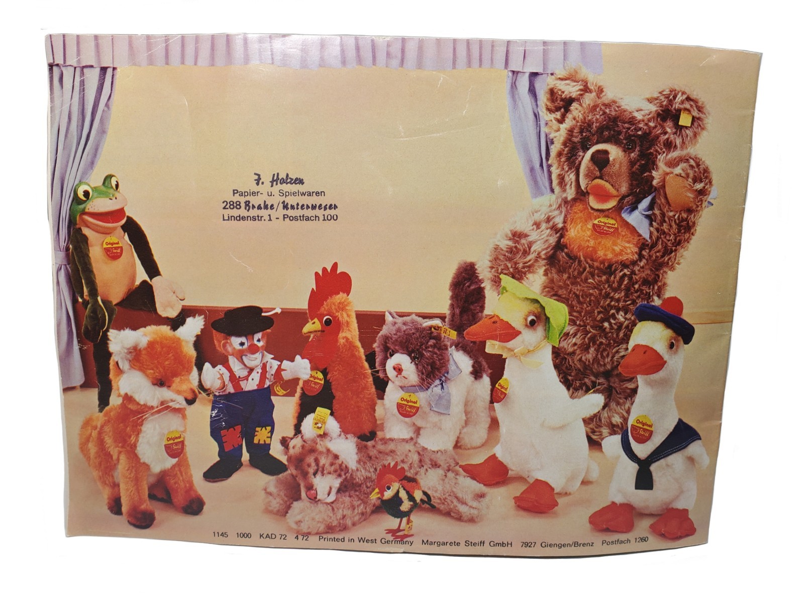 Vtg 1972 Steiff Button Ear Program Catalog 47 Pages From West Germany In German