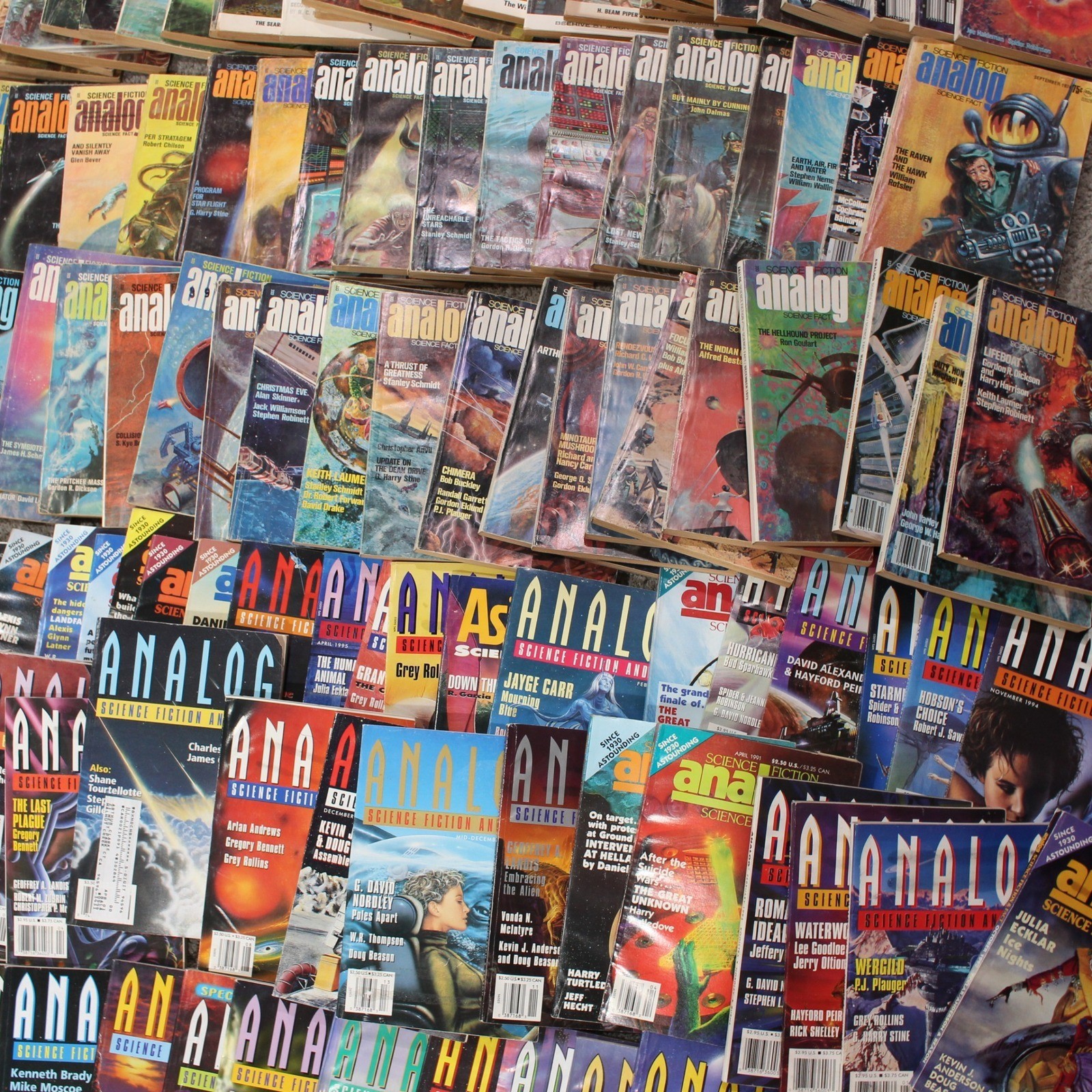 207 Analog Science Fiction and Fact Magazine Lot 1960s-2010s Vintage Sci-Fi Bulk