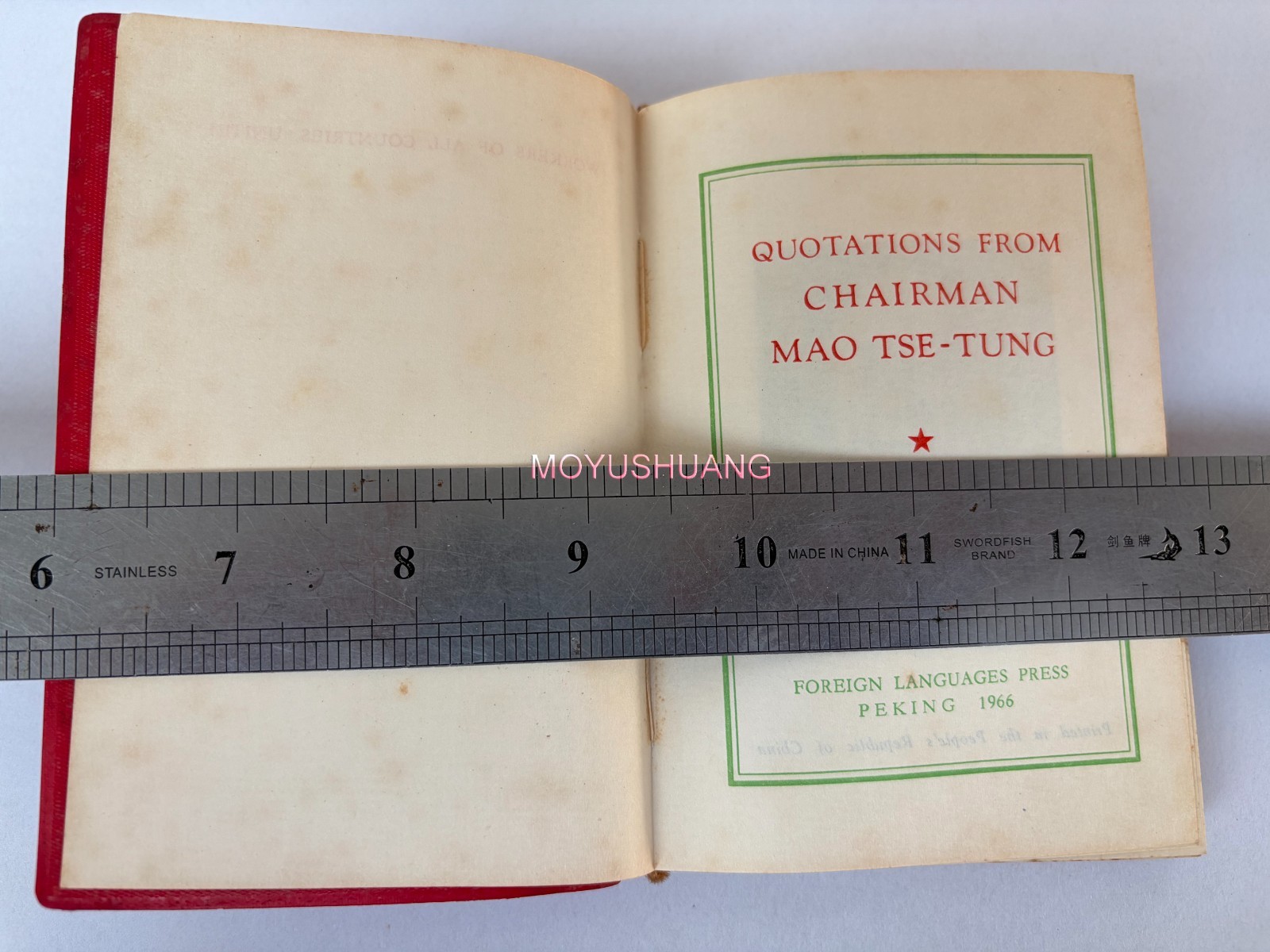 1966&Prime; Full Edition Quotations From Chairman Mao Tse-Tung Little Red Book English