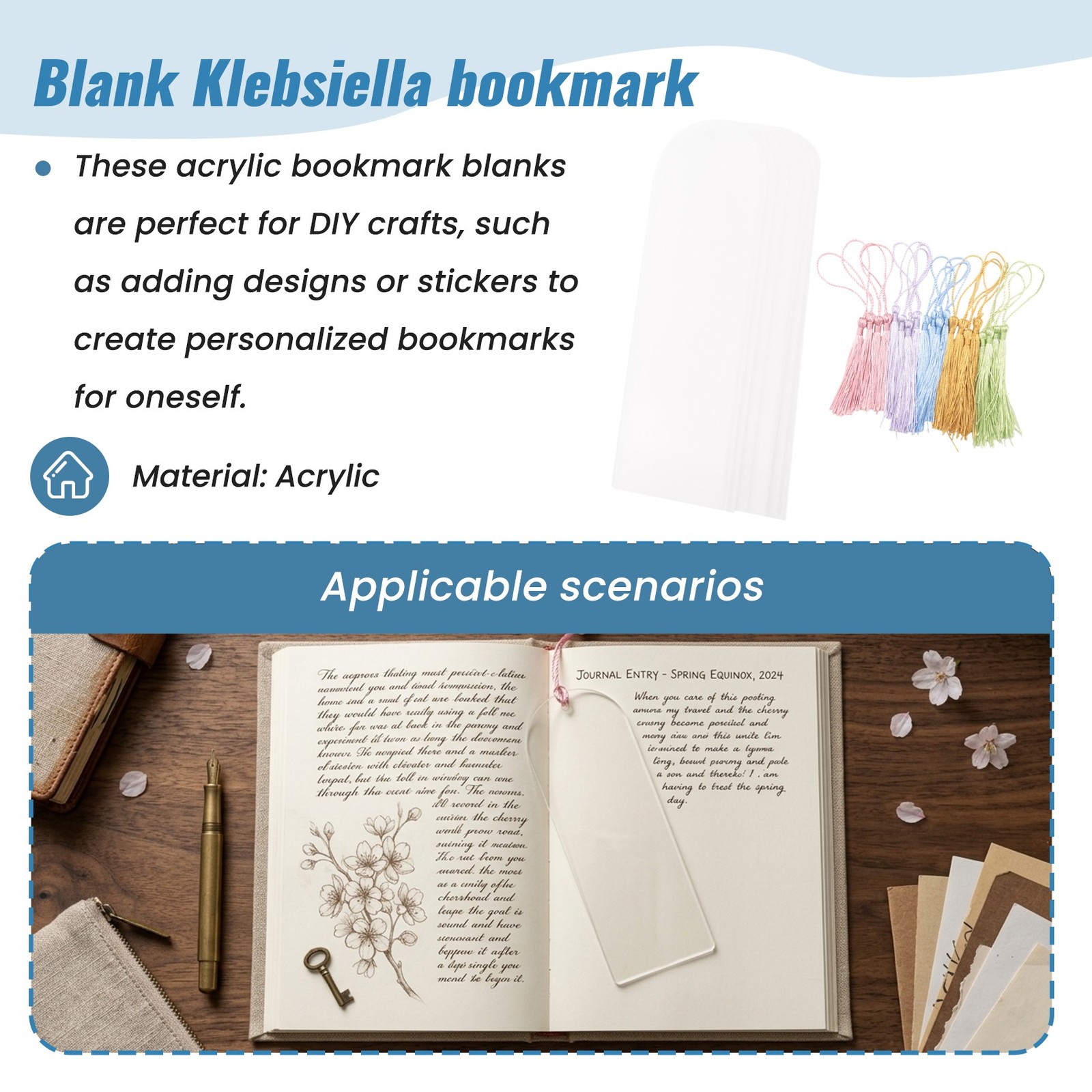 Blank Clear Acrylic Bookmarks 20Pcs Rectangle Craft Transparent Acrylic3057