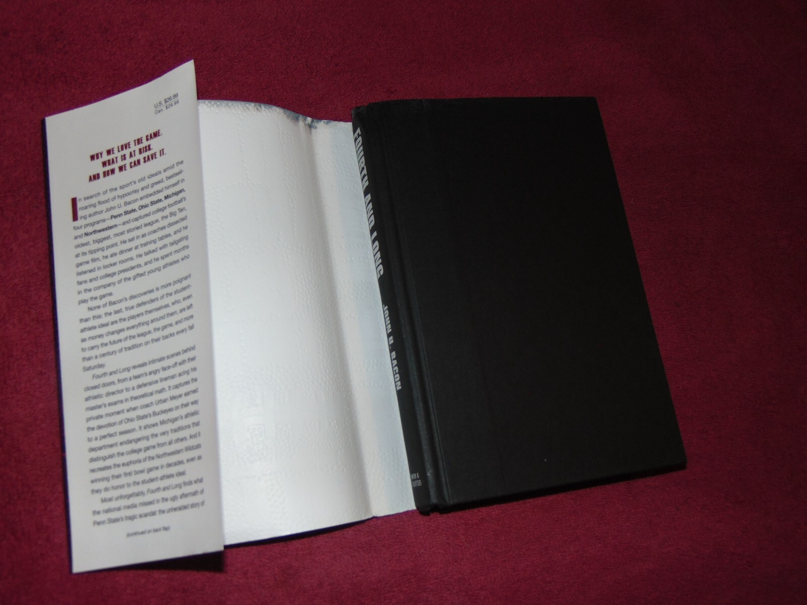 2013 SIGNED HB/DJ « 4th & LONG – FIGHT FOR SOUL OF COLLEGE FOOTBALL » JOHN U BACON