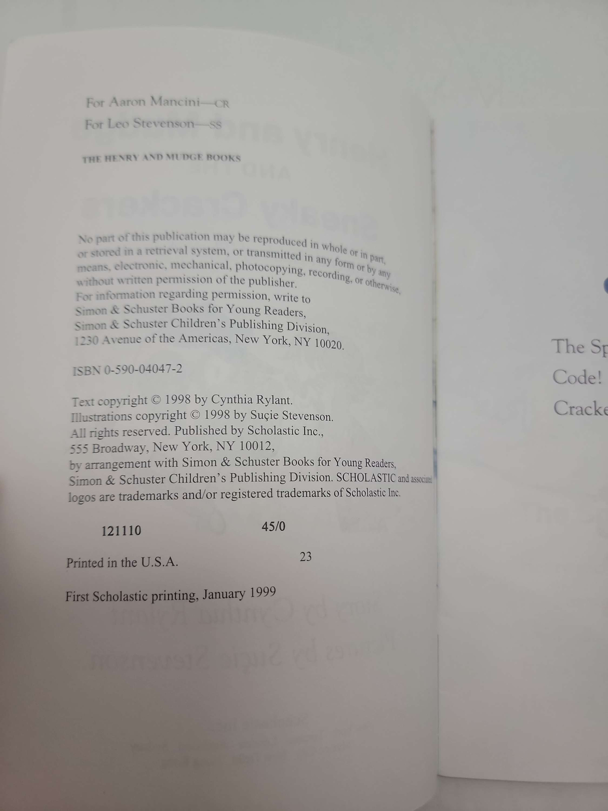 Henry and Mudge and the Sneaky Crackers by Cynthia Rylant