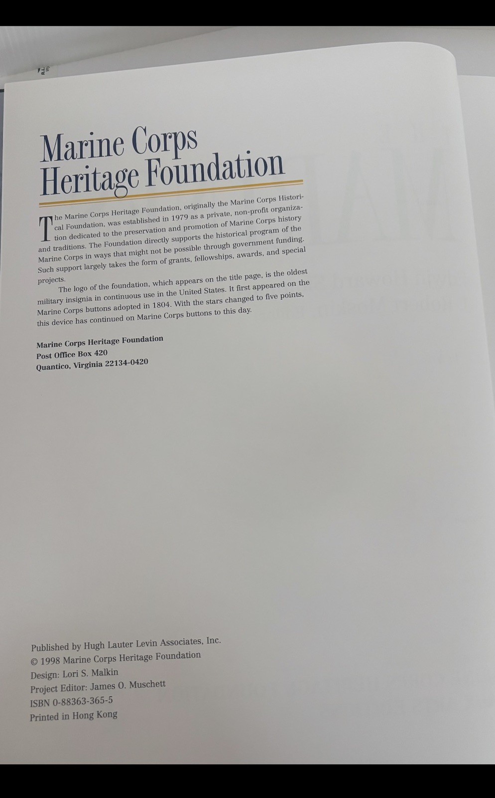 THE MARINES By Marine Corps Heritage Foundation J. Robert Moskin