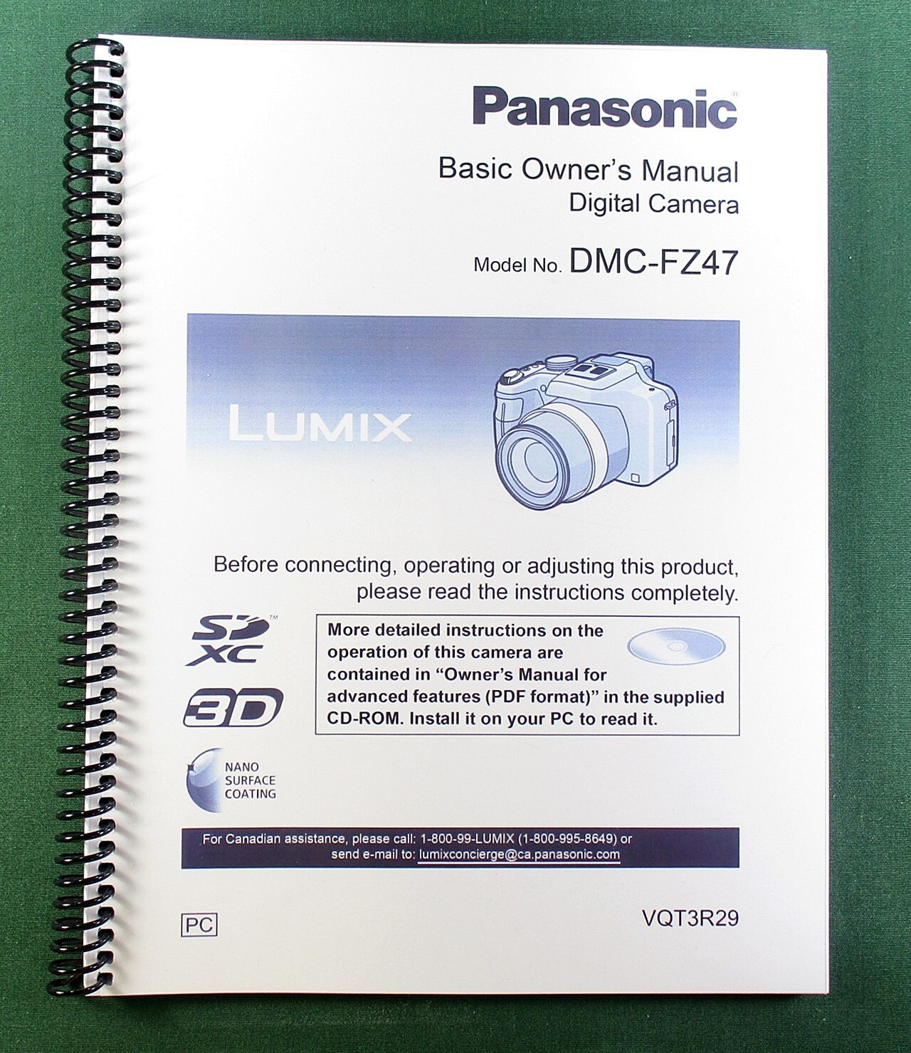 Panasonic Lumix DMC-FZ47 Basic Owner&rsquo;s Manual: 38 Pages & Protective Covers!