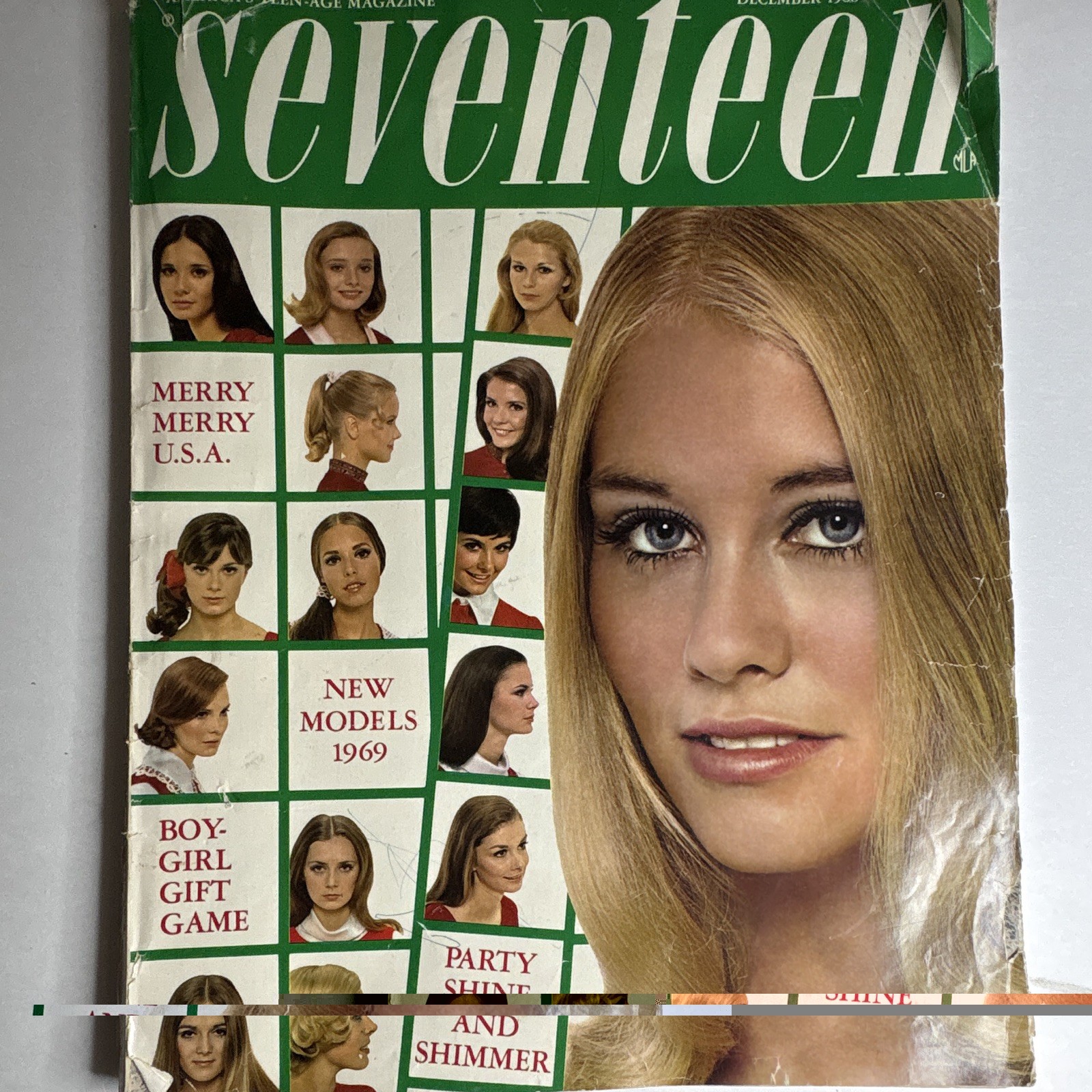 SEVENTEEN magazine December 1968-Fashion makeup hair Cover: Cybill Shepherd
