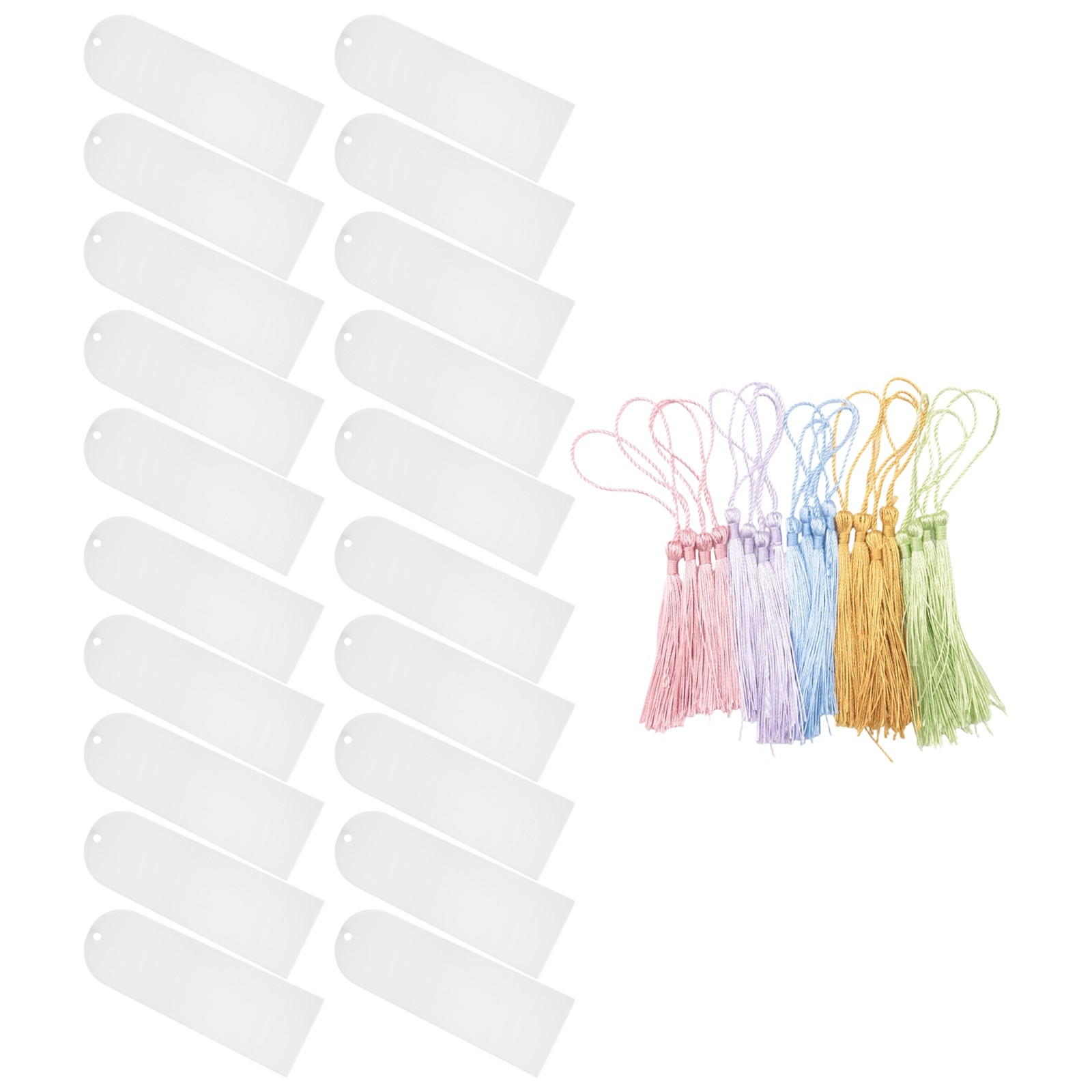 Blank Clear Acrylic Bookmarks 20Pcs Rectangle Craft Transparent Acrylic5578