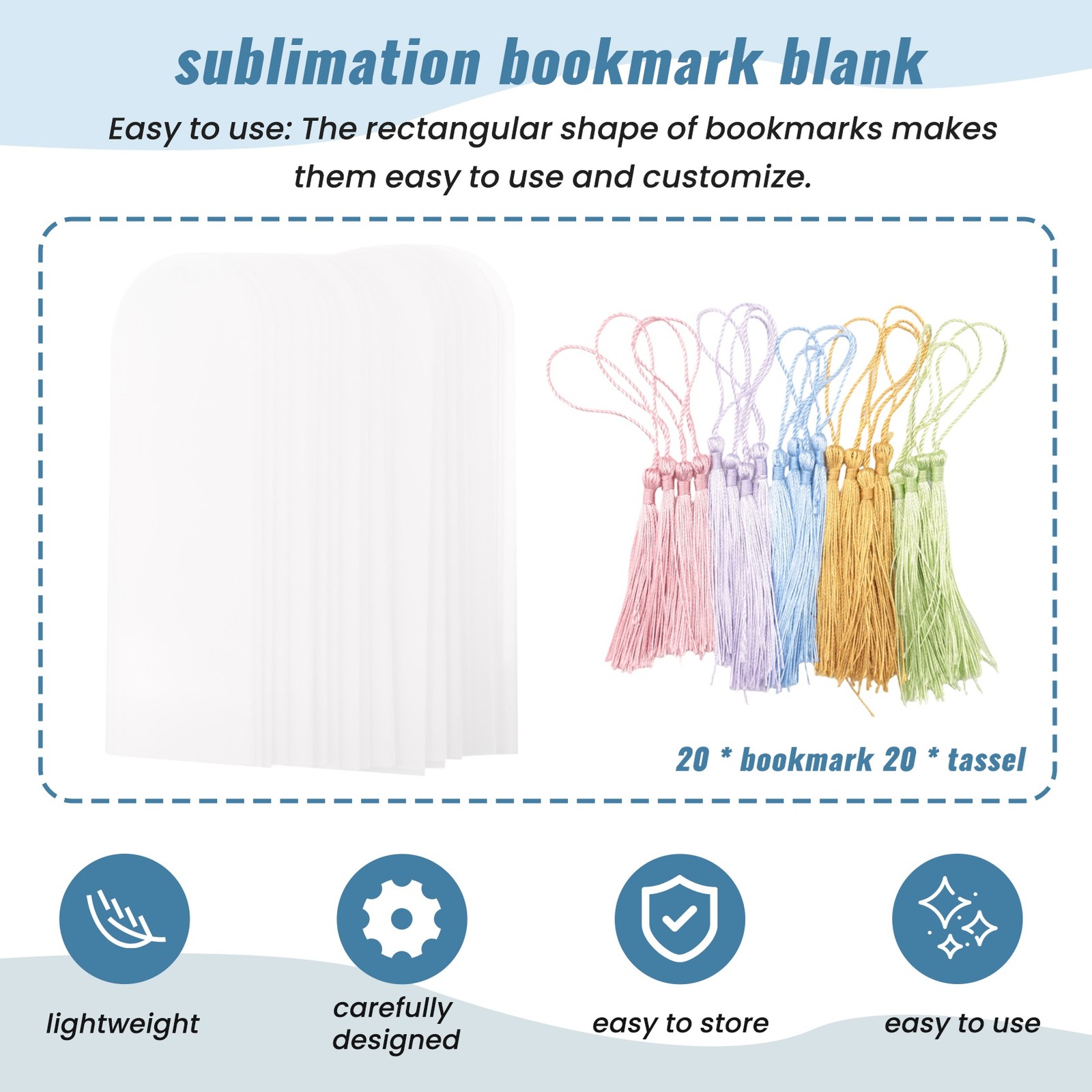 Blank Clear Acrylic Bookmarks 20Pcs Rectangle Craft Transparent Acrylic3057