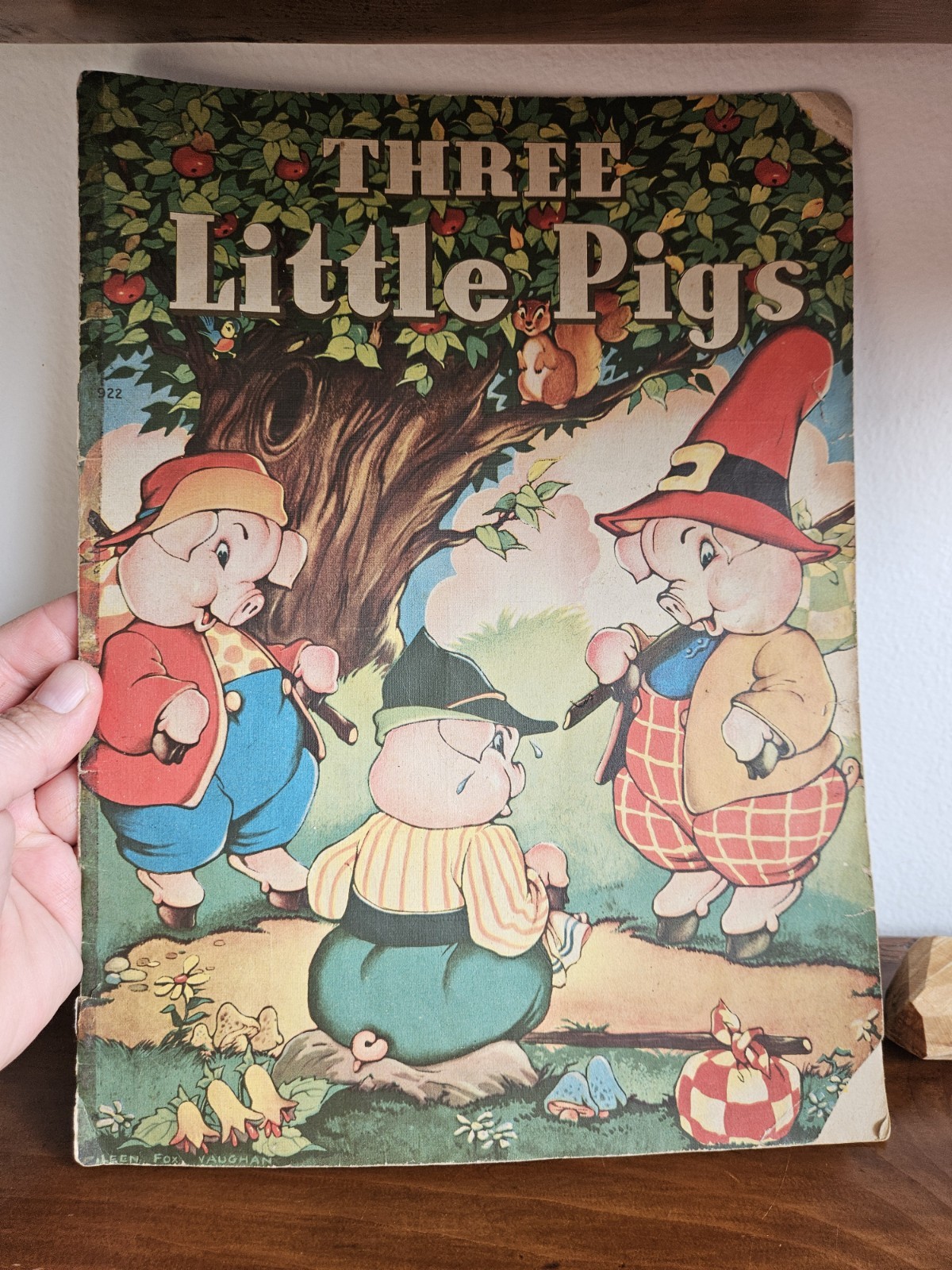 1941 Three Little Pigs – Vtg Linen Book by Whitman Publishing #922