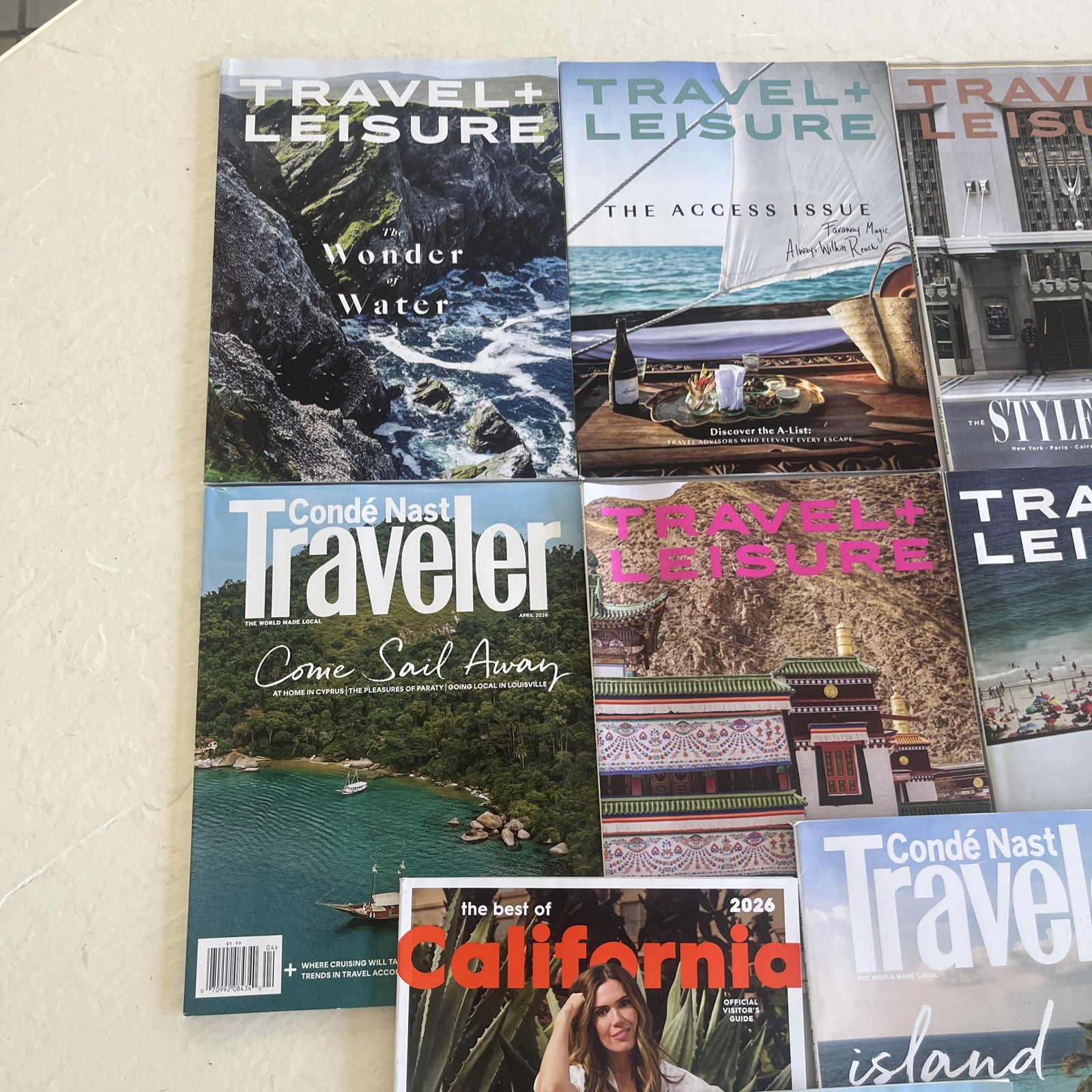 Lot Of 8 Issues Of Travel+Leisure & Conde Nast Traveler Magazines 2025 2026