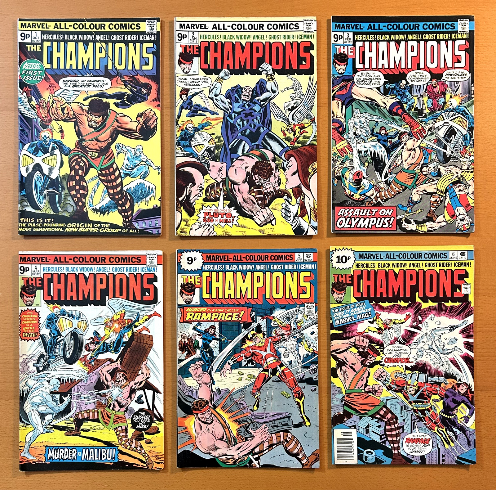 The Champions #1, 2, 3, 4, 5, 6, 7, 8, 9, 10, 11 & 12 (Marvel 1975) VF+/-