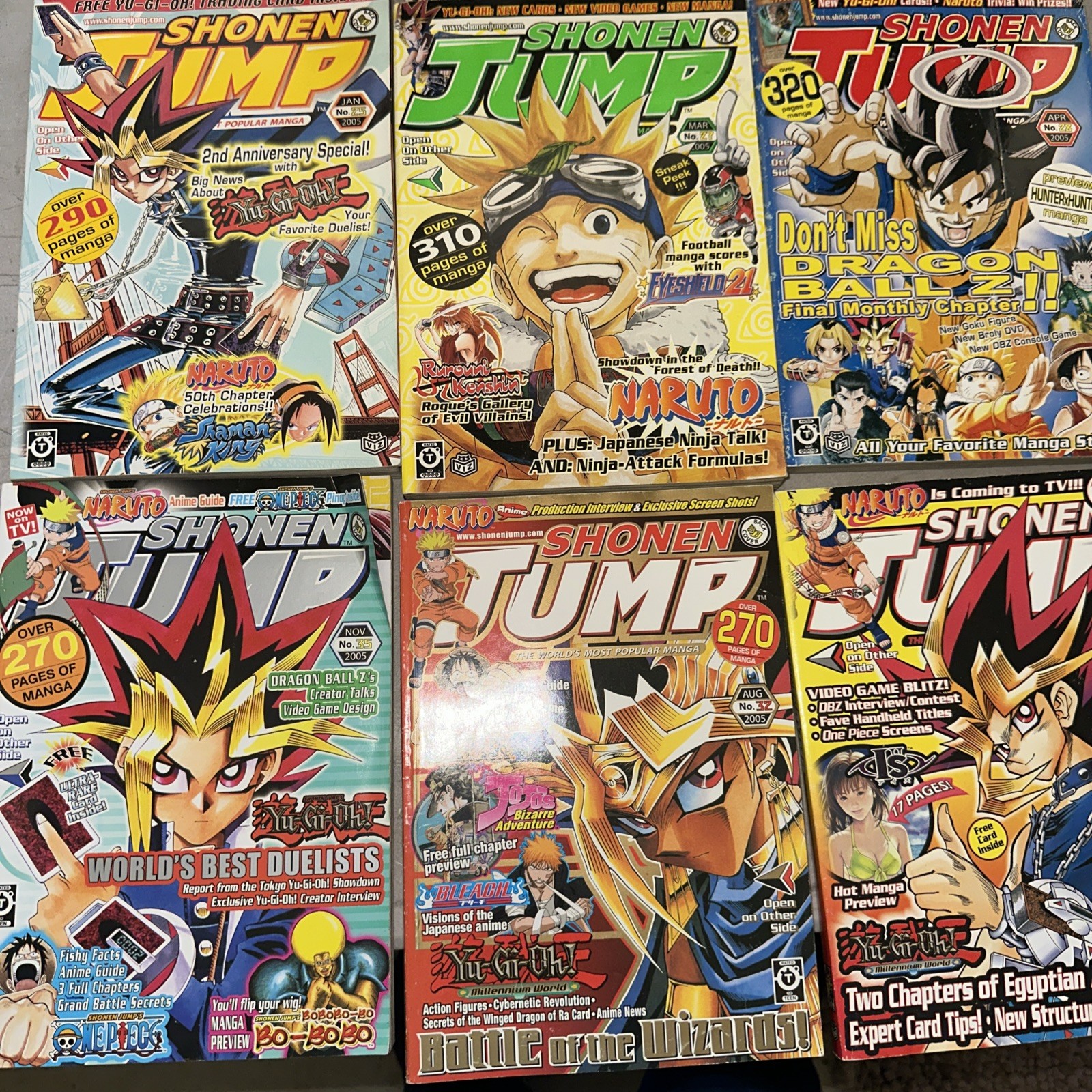 Vintage Lot of 18 Shonen Jump Manga Magazine 2003 2005 2006 2007