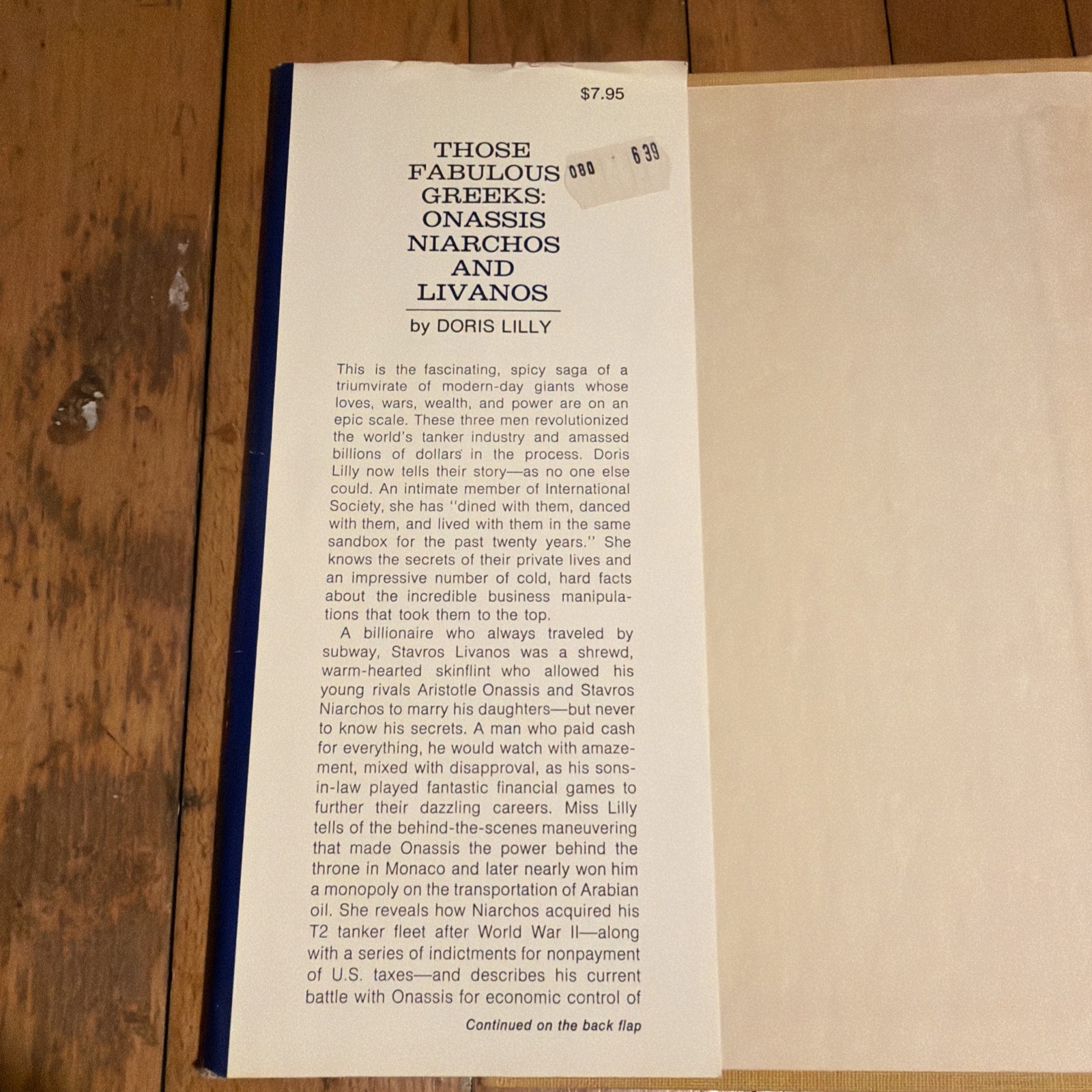Those Fabulous Greeks Doris Lilly 1970 First Edition HC DJ Onassis Niarchos