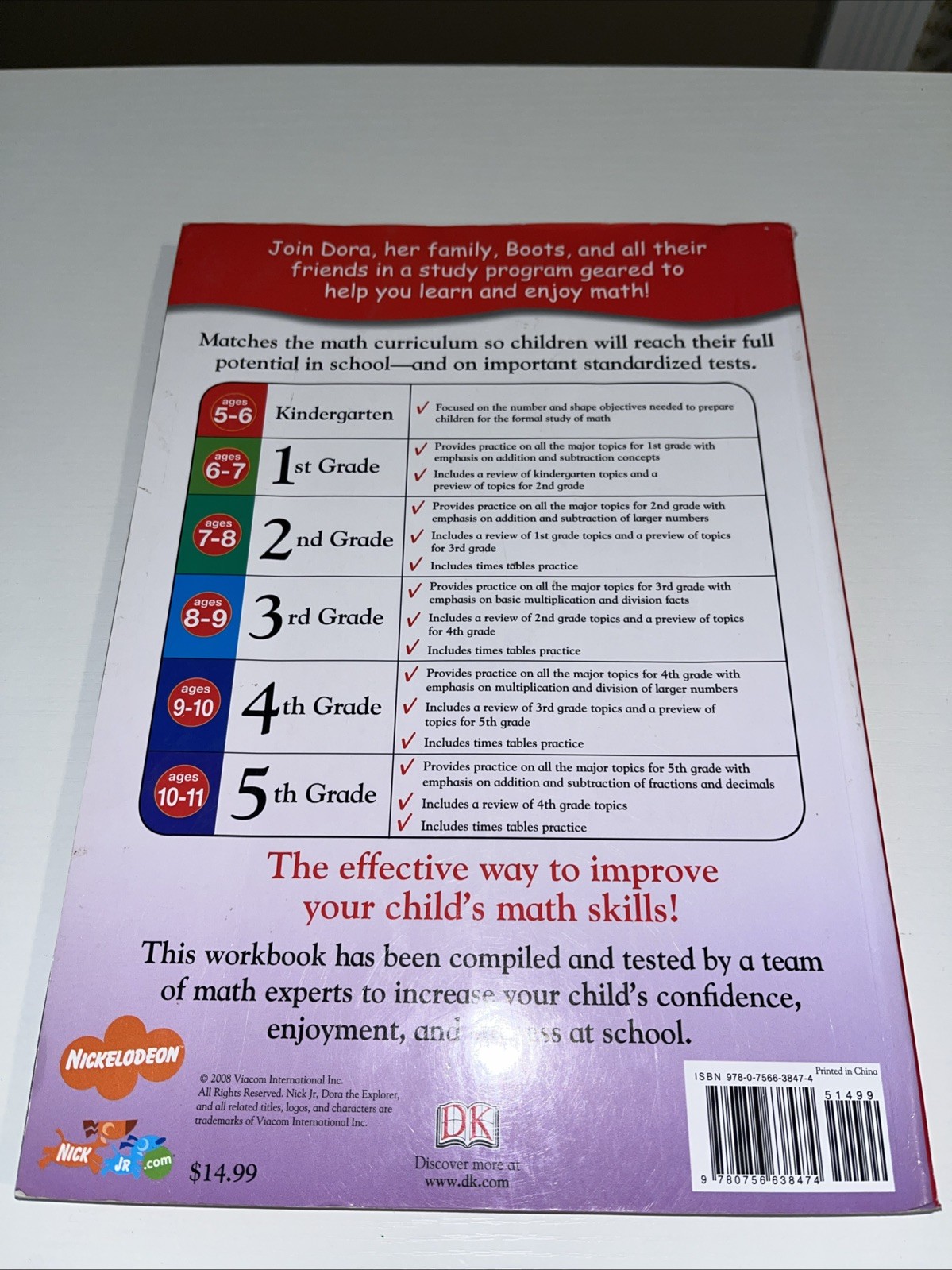 Dora the Explorer Kindergarten Workbook Math Made Easy Homeschool Tutor Teachers